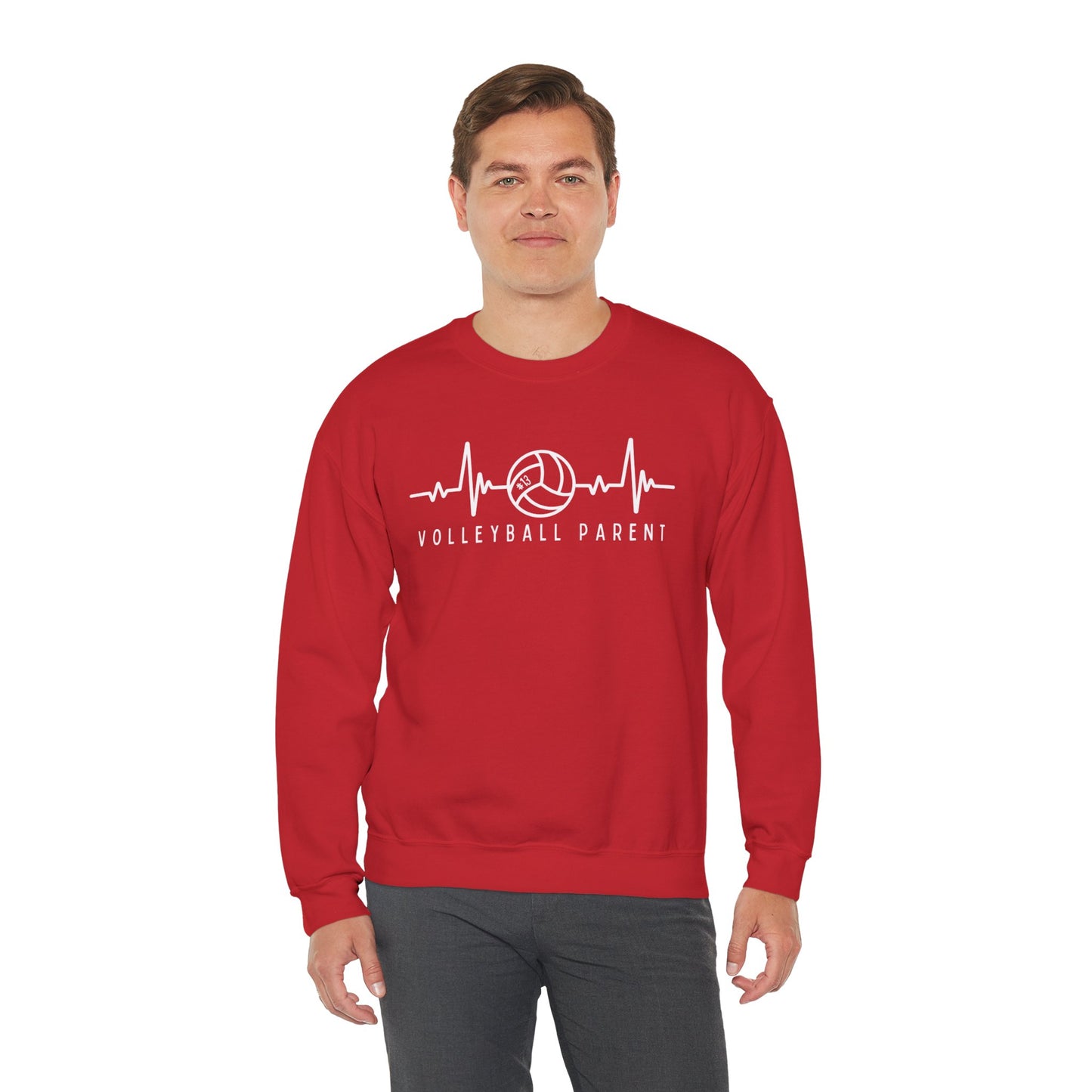 Volleyball Heartbeat Crewneck Sweatshirt #13, Quality Sweatshirt, Parent Gift, Volleyball Fan Apparel, Sports Lover Top