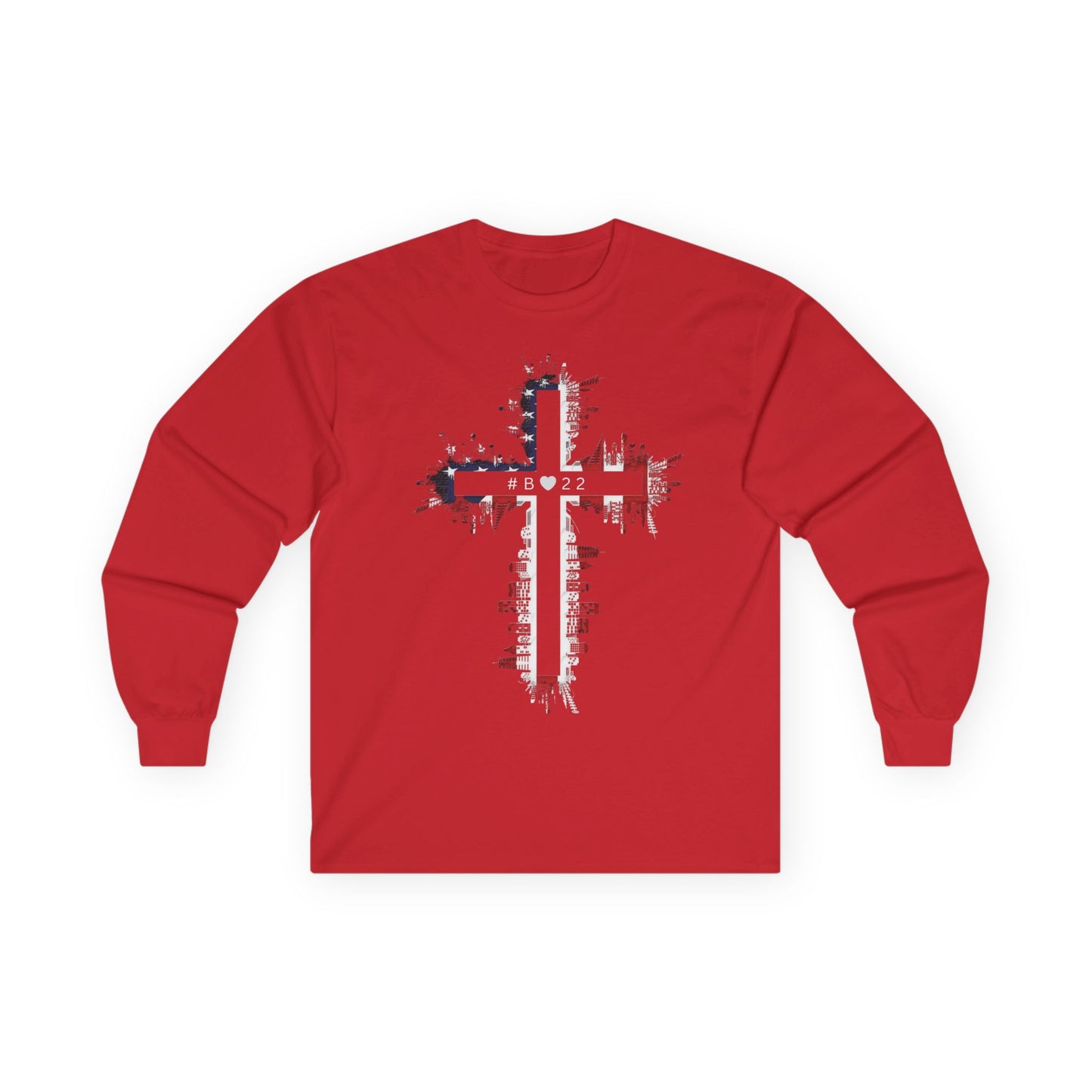 Ben's Heart 22 Foundation Patriotic Long Sleeve Tee, Veterans Lives Matter Unisex Shirt for Faith and Freedom
