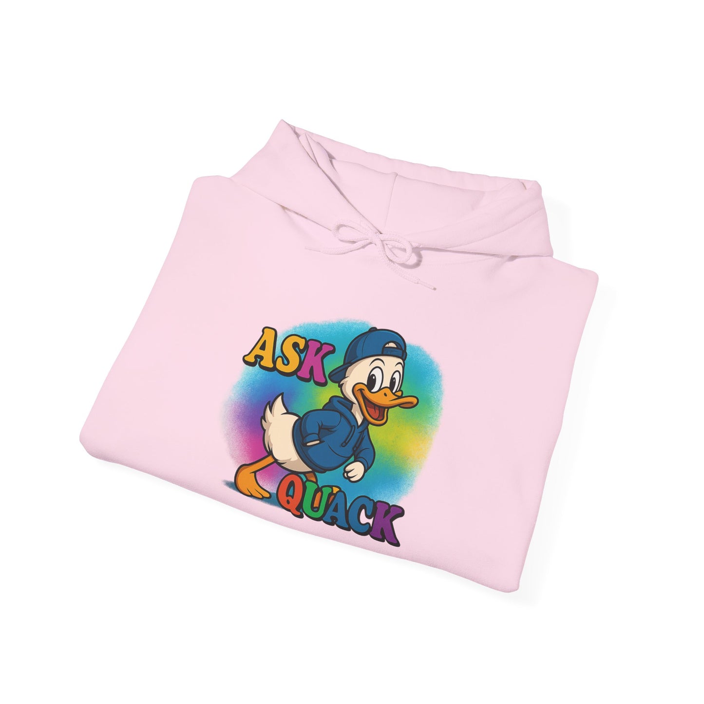 Askquack Male Duck Unisex Hoodie, Quirky Duck Design Sweatshirt, Novelty Animal Jumper, Humorous Duck Apparel, Unique Hooded Top