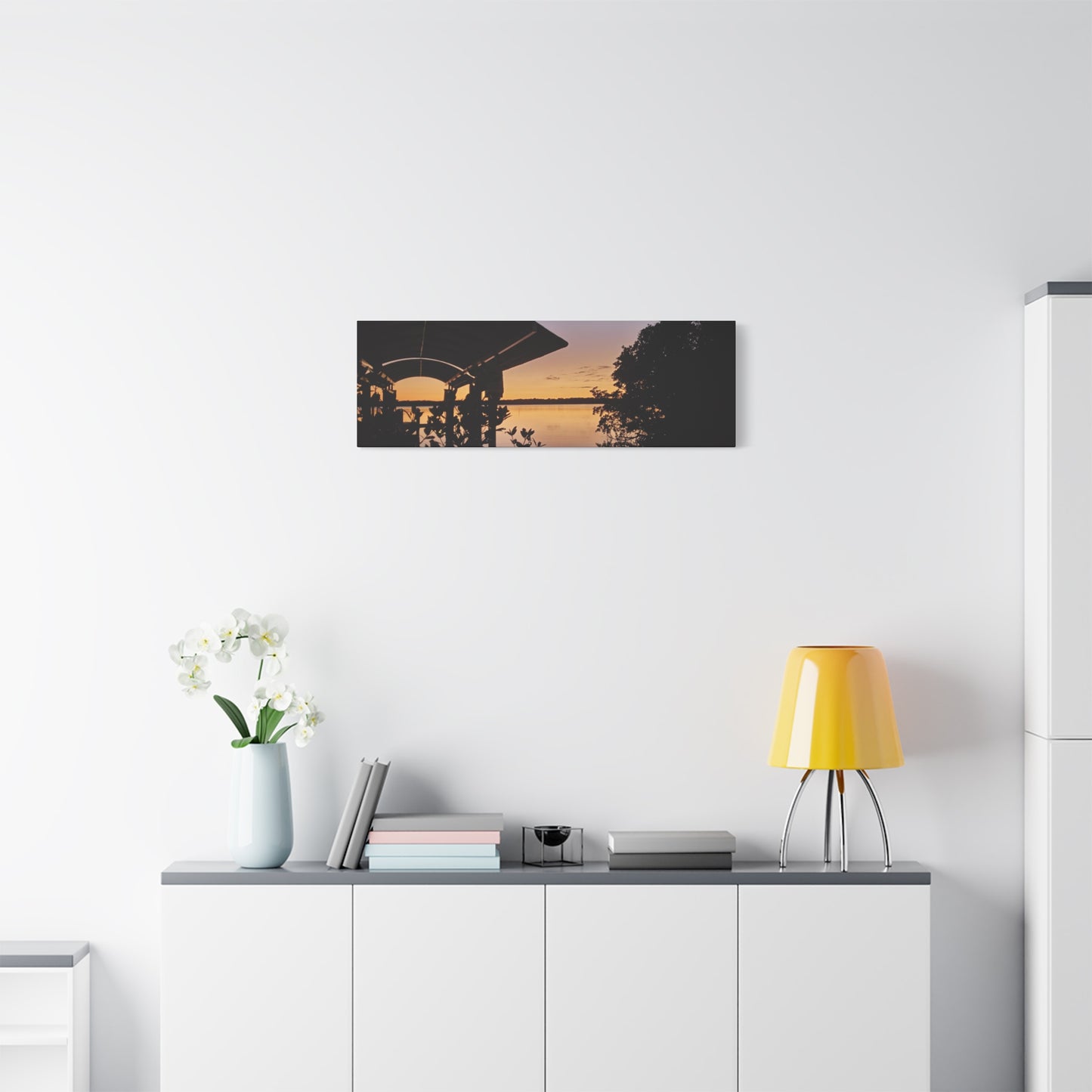 Serene and Vibrant Sunset on the River - Canvas Wal Art