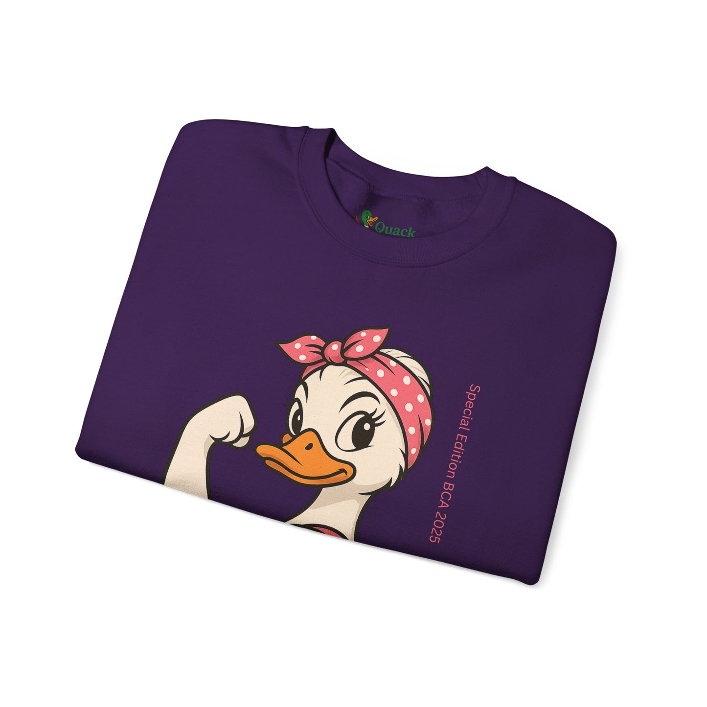 Breast Cancer Awareness Fight Like a Girl Duck Sweatshirt - Unisex Crewneck, Roxie the Riveter Empowerment, Gift for Her, Feminist Apparel,