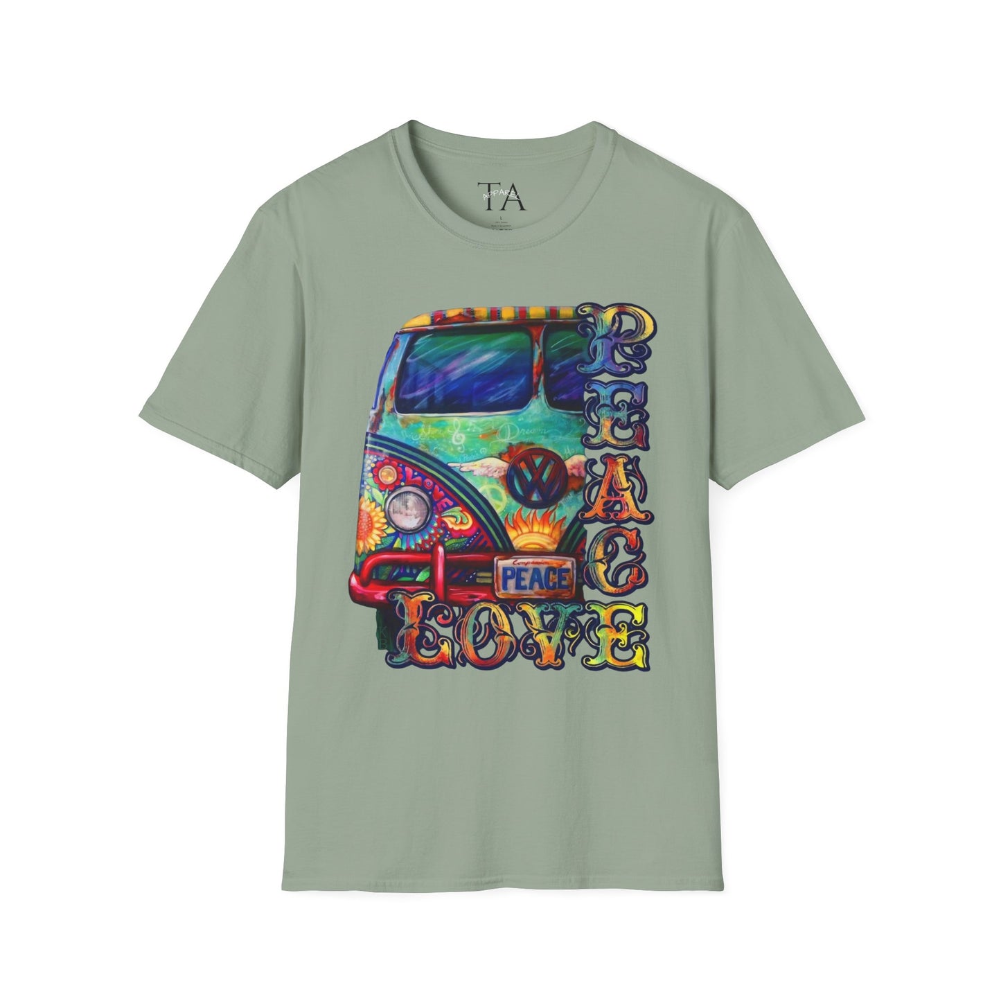 VW Groovy Peace & Love Retro Festival Shirt Tie-Dye T-Shirt