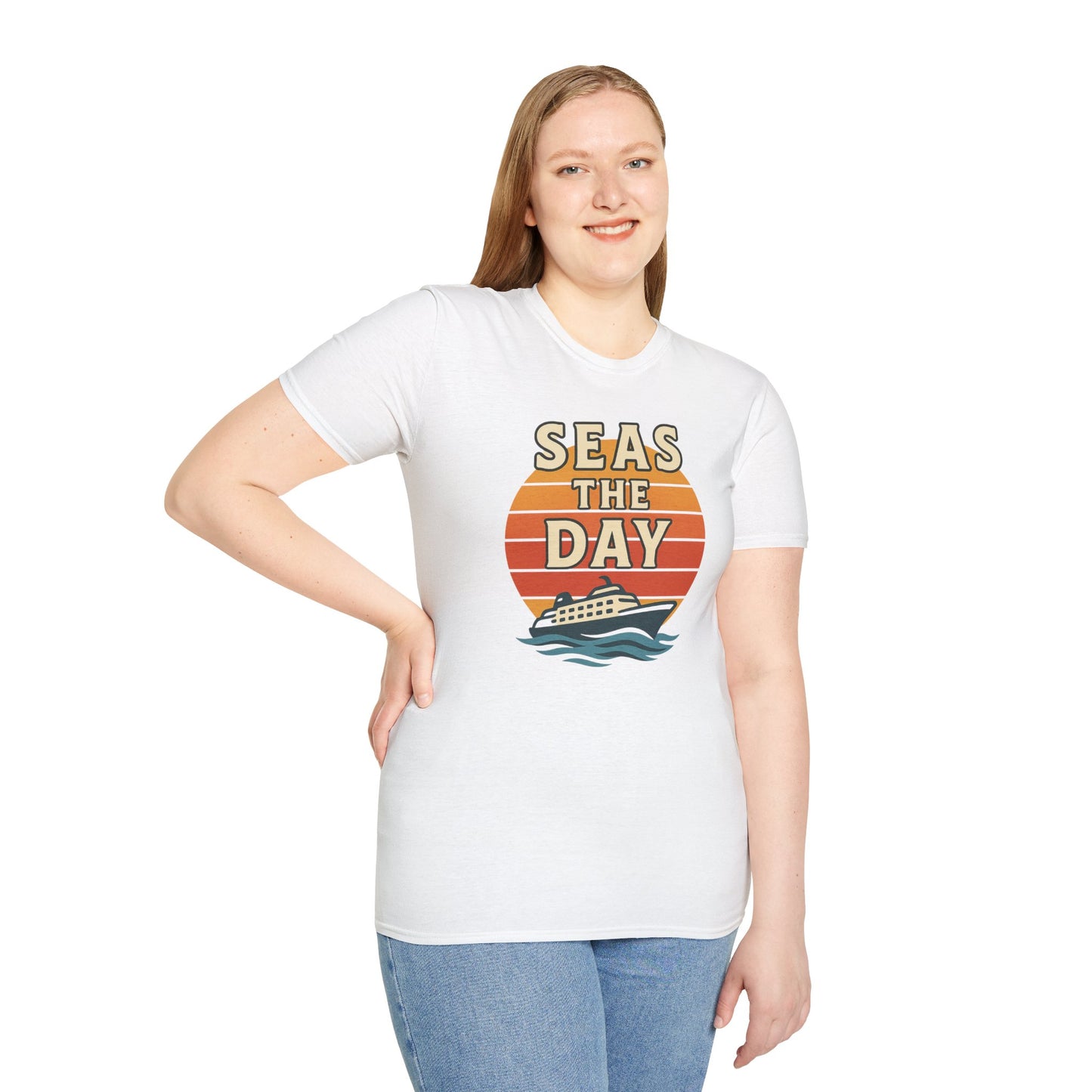 Seas the Day Unisex T-Shirt, Vintage Cruise Tee, Nautical Graphic Shirt, Summer Vacation Apparel, Beach Lover Gift