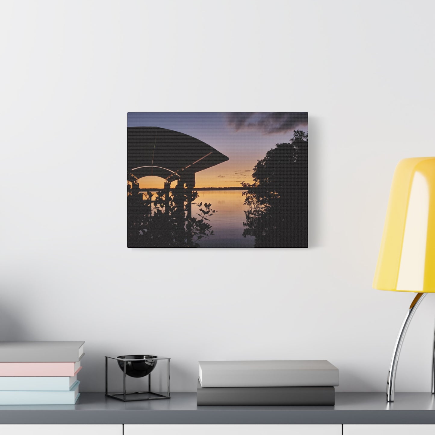 Serene and Vibrant Sunset on the River - Canvas Wal Art