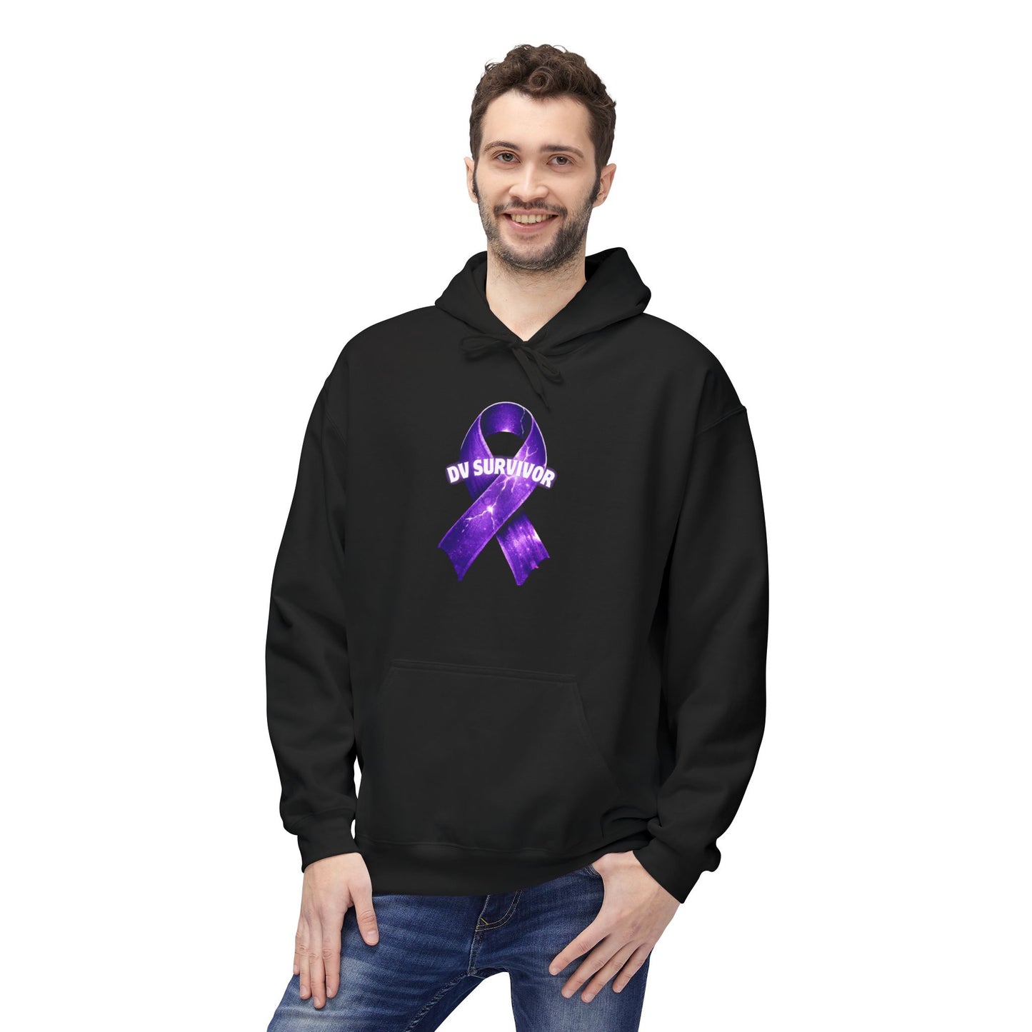 Domestic Violence(DV) Survivor - Unisex Midweight Softstyle Fleece Hoodie Domestic Violence Awareness