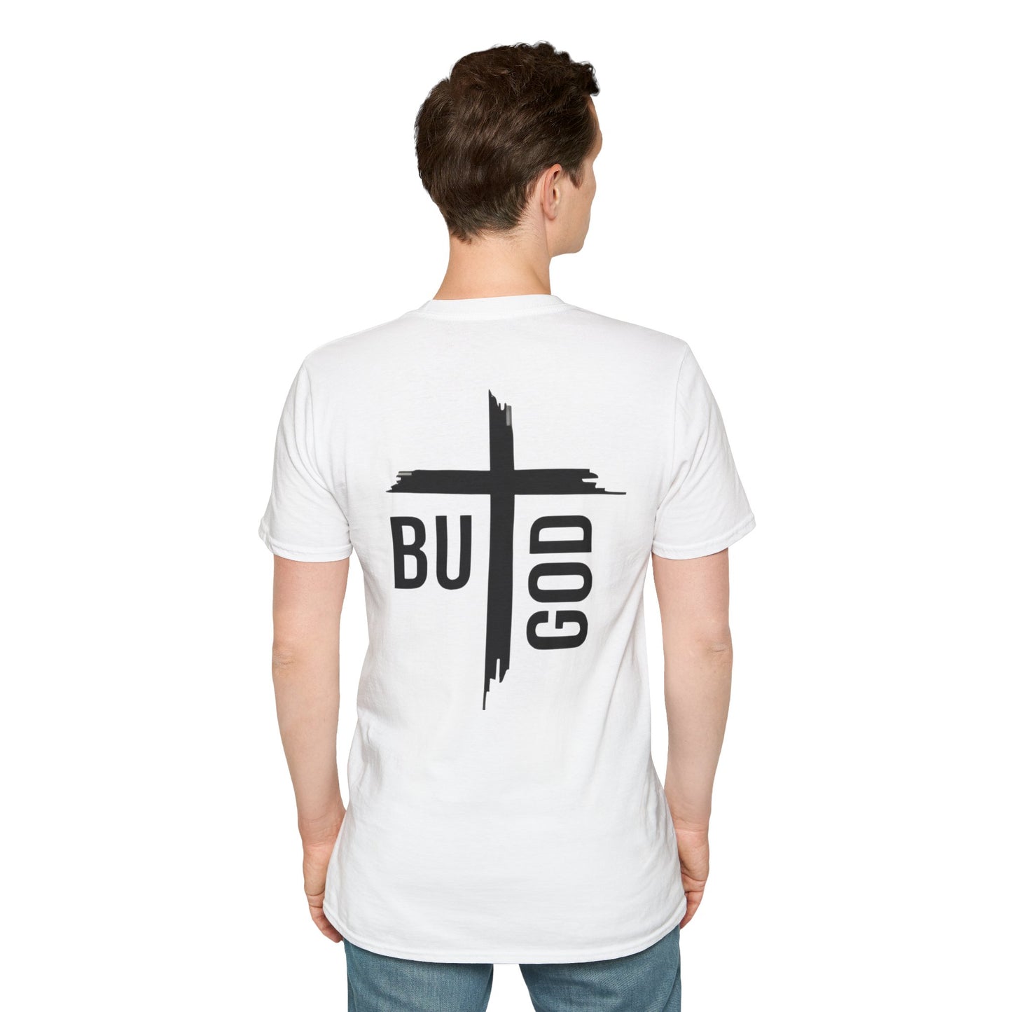 Faith Inspired Unisex Softstyle T-Shirt - 'BUT GOD' - Inspirational Gift for Believers