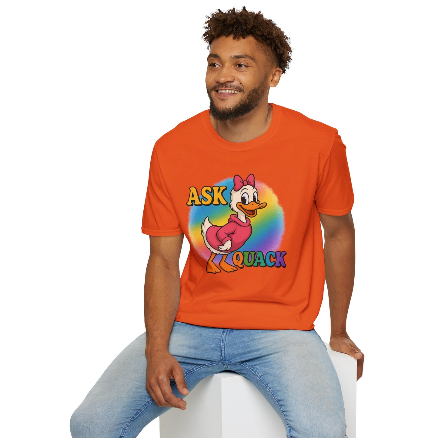 Ask Quack Duck Unisex T-Shirt - Funny Graphic Tee for Kids and Adults