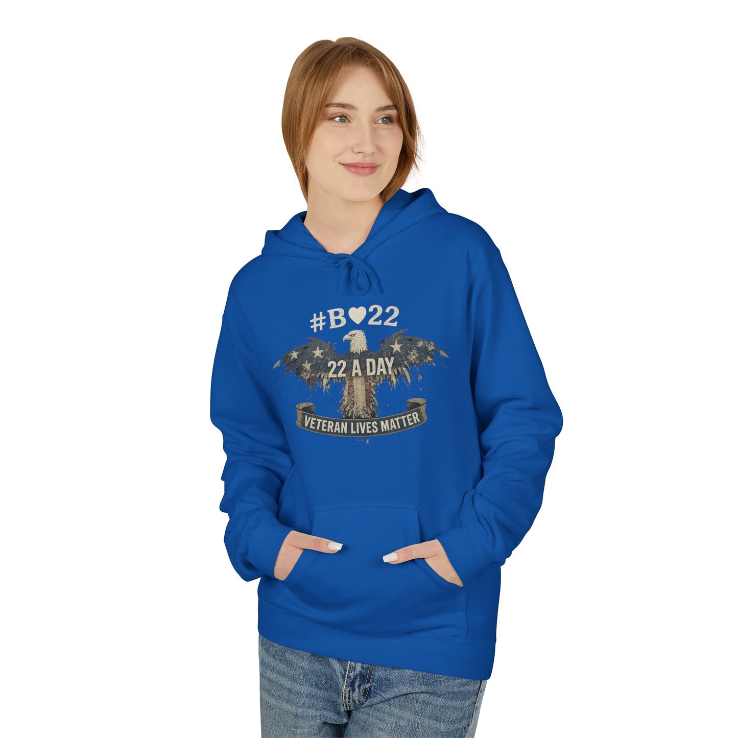 #B🤍22 Veteran Lives Matter Hoodie - Unisex Fleece Sweatshirt