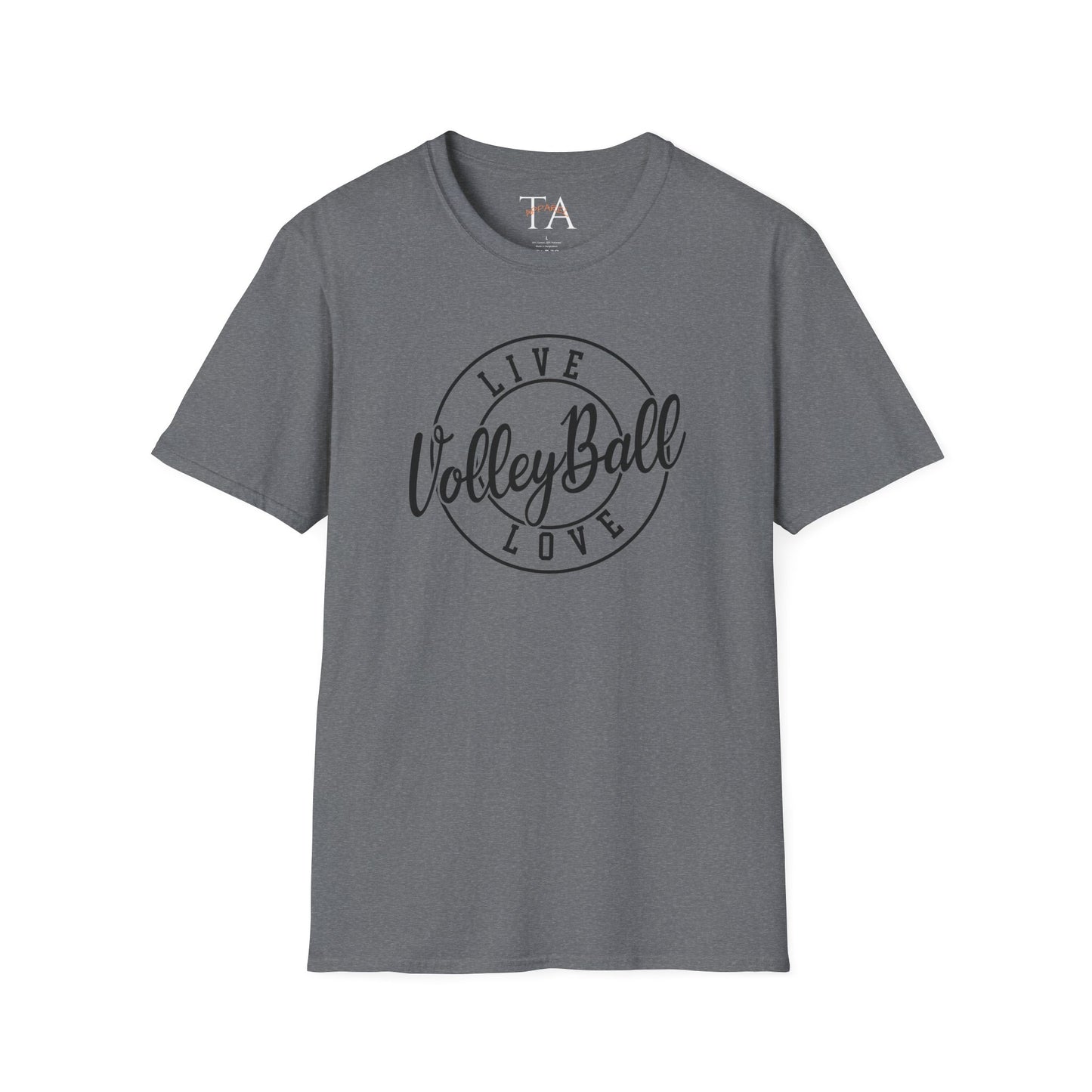 Volleyball Live Love Unisex Softstyle T-Shirt, Sports Tee, Volleyball Gift, Game Day Apparel, Casual Wear, Activewear