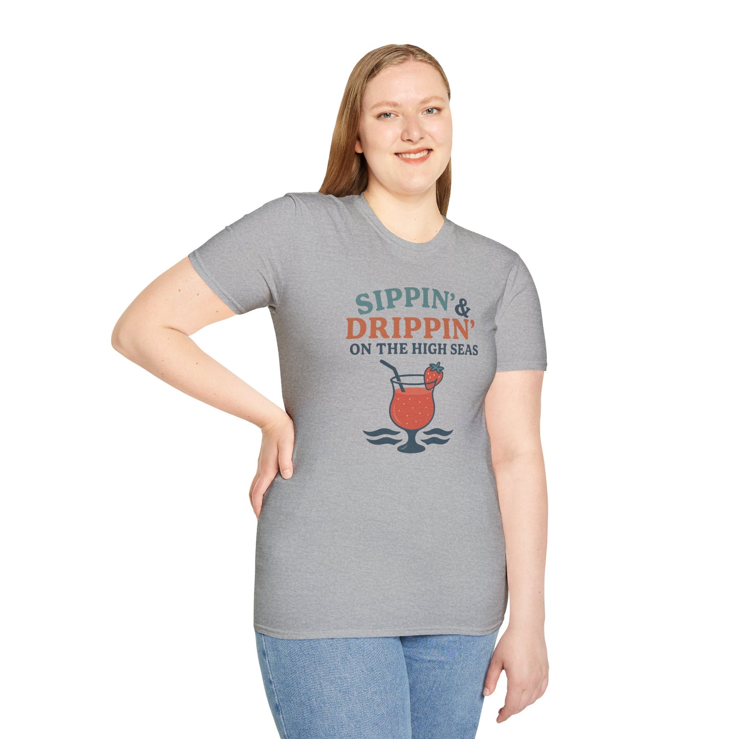 Nautical Cocktail T-Shirt - Sippin & Drippin Summer Vibes Beach Party Wear
