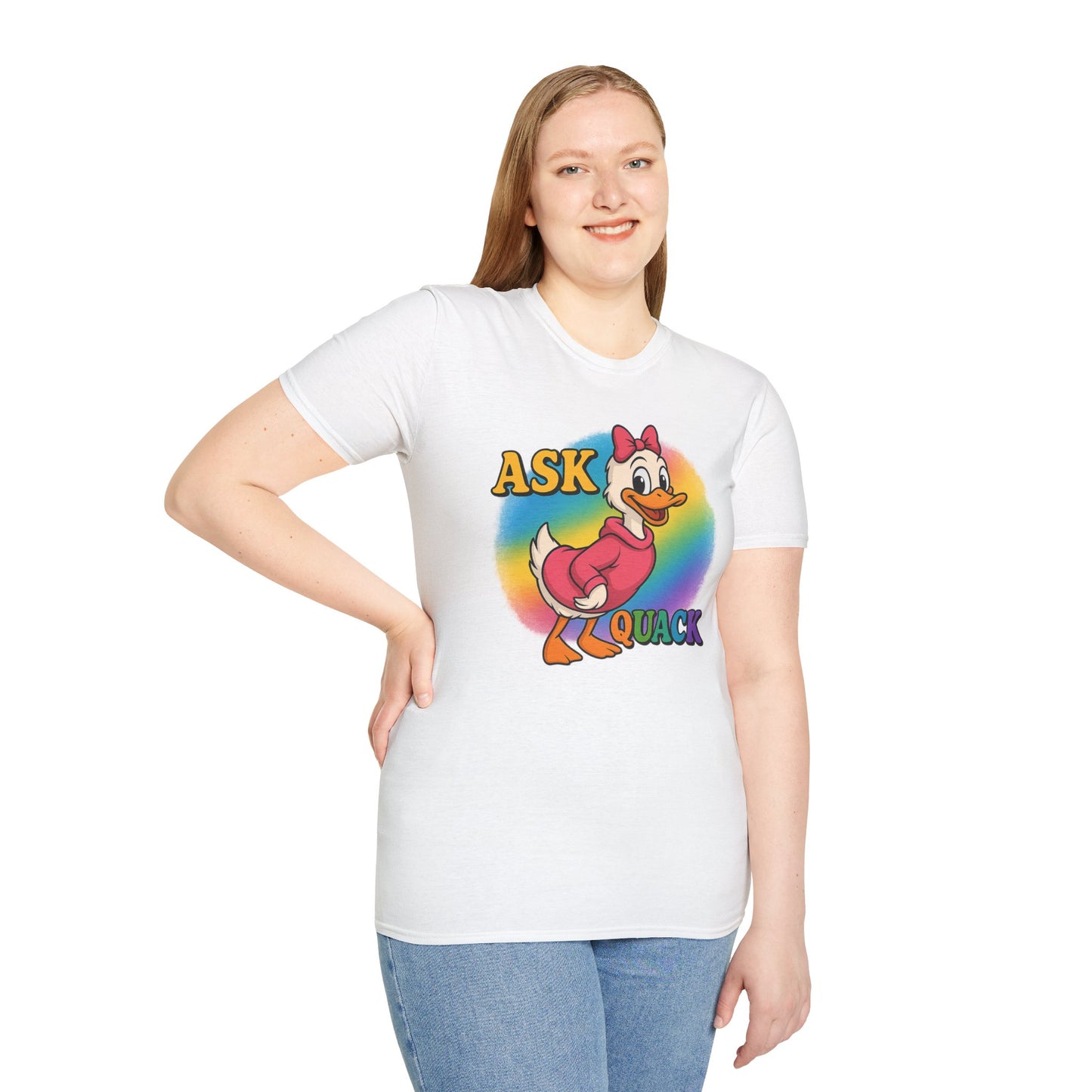 Ask Quack Duck Unisex T-Shirt - Funny Graphic Tee for Kids and Adults