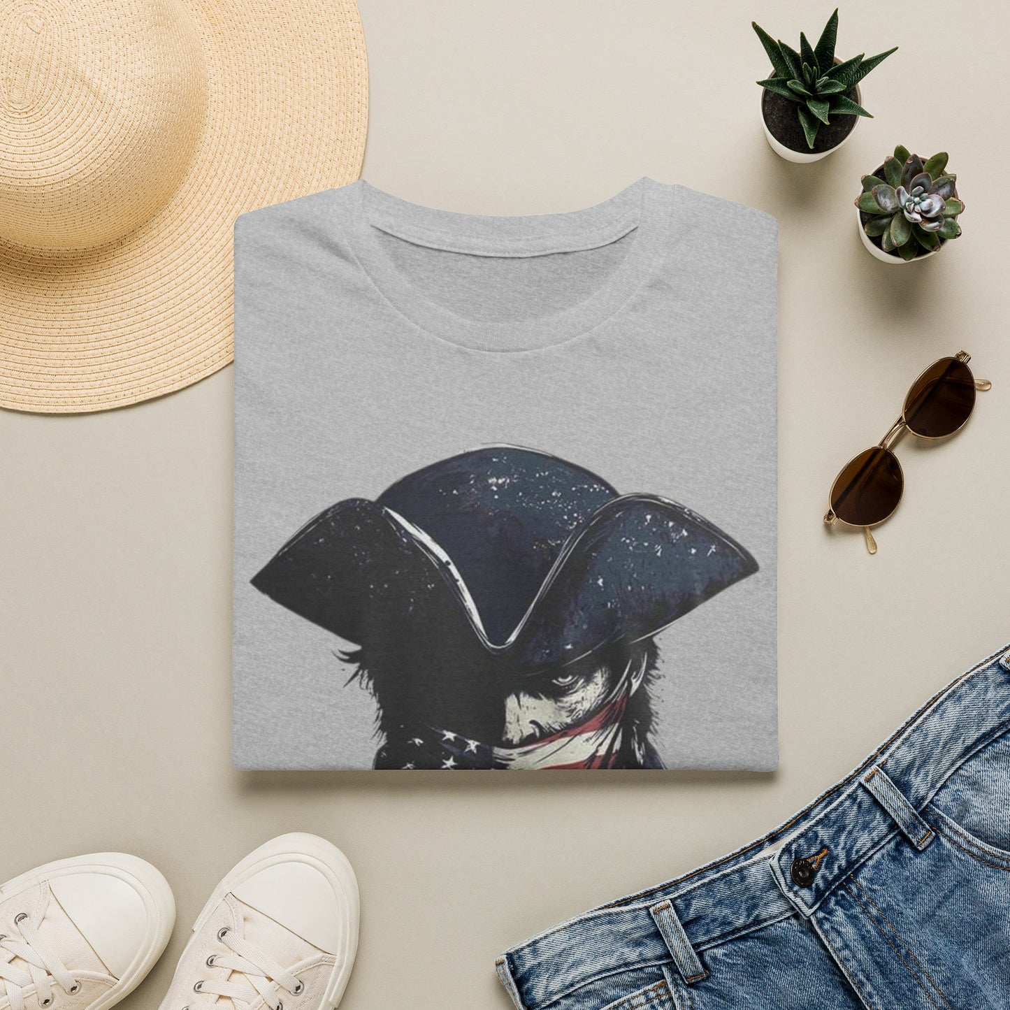 Patriotic Tricorn T-Shirt — 1776 Revolutionary Flag Bandana Tee