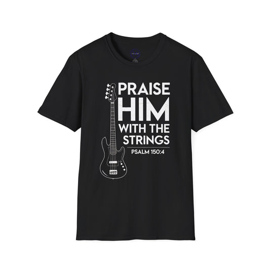 Faith Inspired Guitar T-Shirt - Praise Hime With The Strings - Psalm 150:4