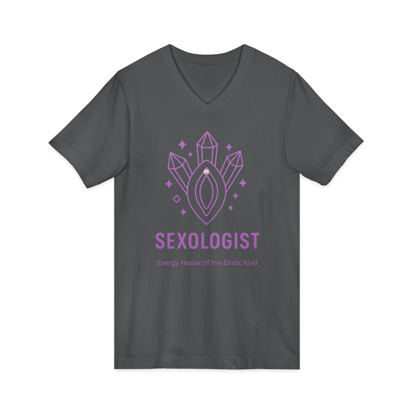 Sexologist V-Neck T-Shirt: Energy Healer of the Erotic Kind - Funny Graphic Tee