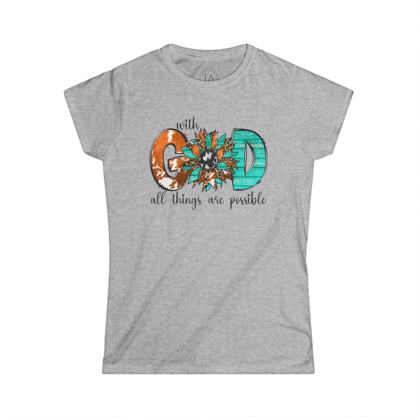 Women's Inspirational Softstyle Tee - "With God All Things Are Possible" - Faith Tee, Christian Shirt, Gift for Her, Uplifting [...]