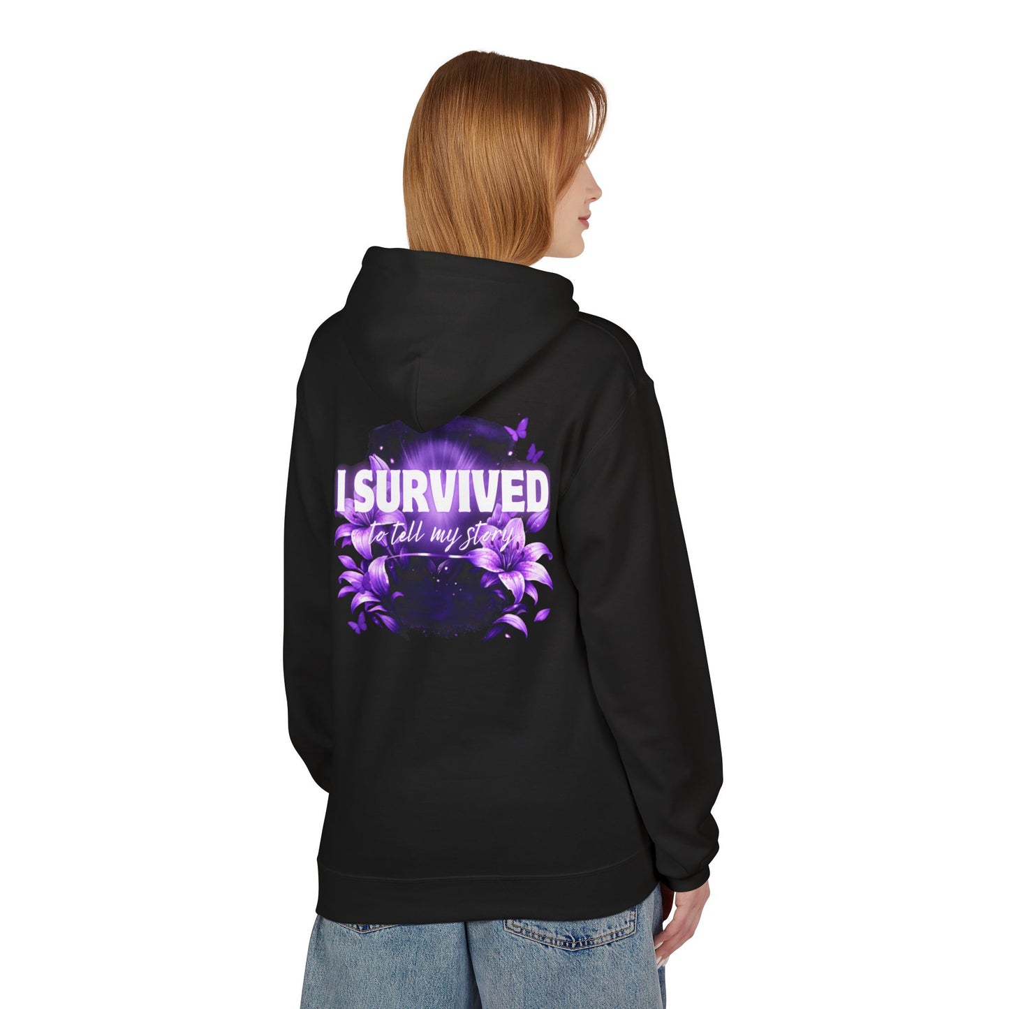 Domestic Violence(DV) Survivor - Unisex Midweight Softstyle Fleece Hoodie Domestic Violence Awareness