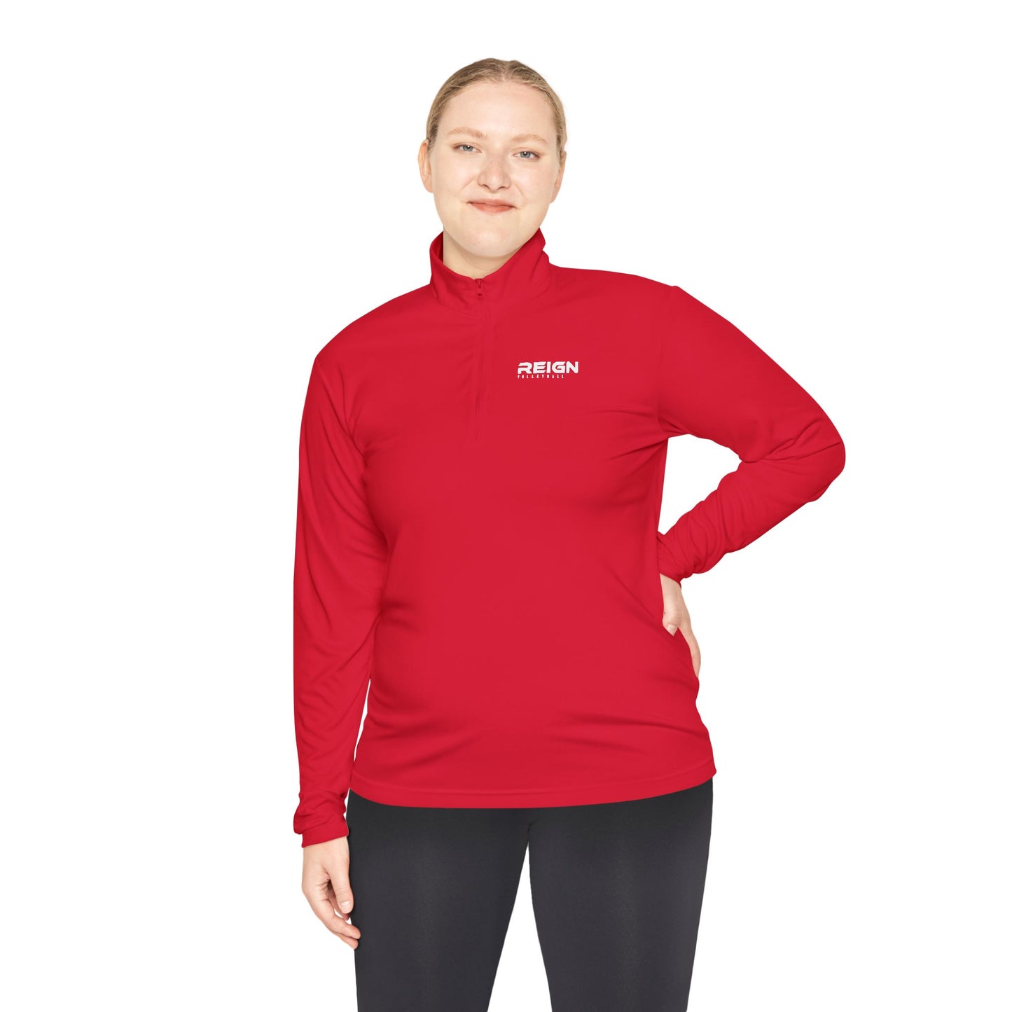Reign Volleyball Quarter-Zip Pullover — Minimal 'weekend' Chest Logo Pullover