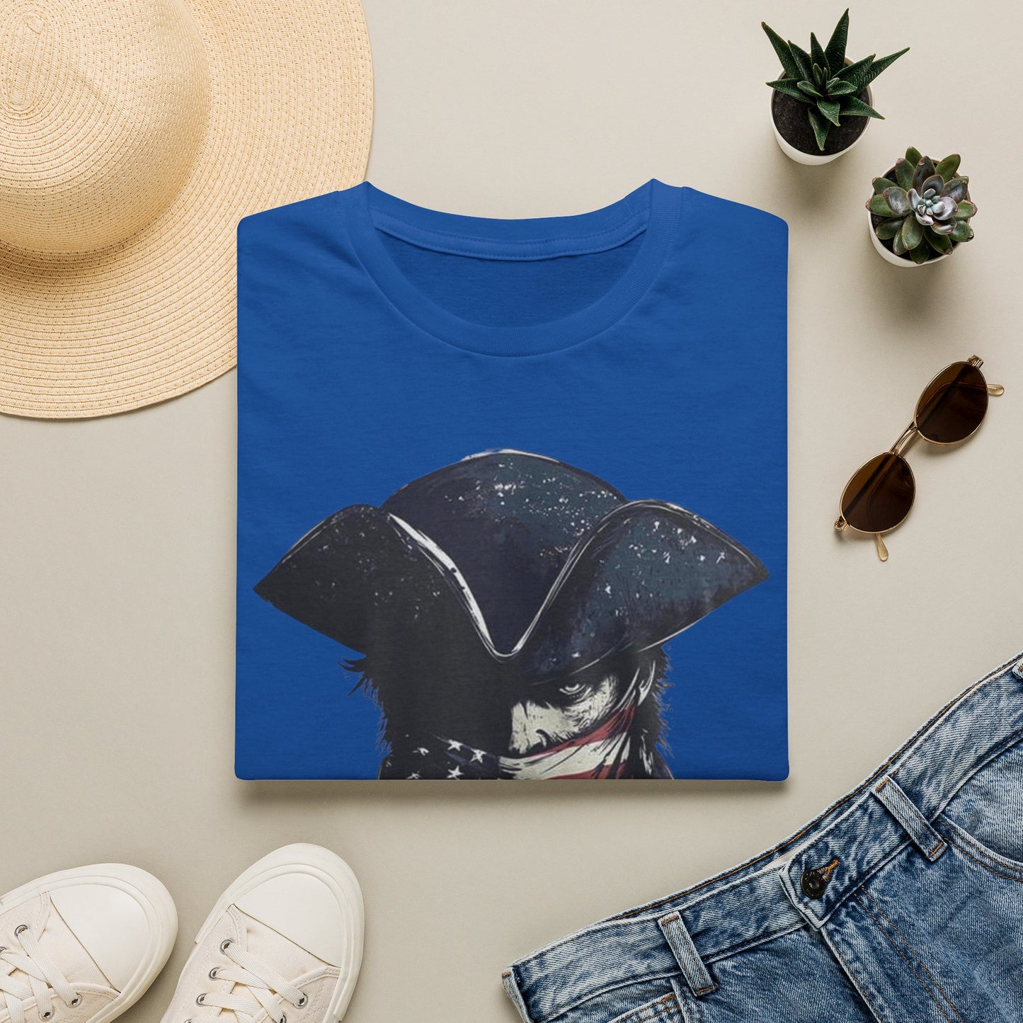 Patriotic Tricorn T-Shirt — 1776 Revolutionary Flag Bandana Tee