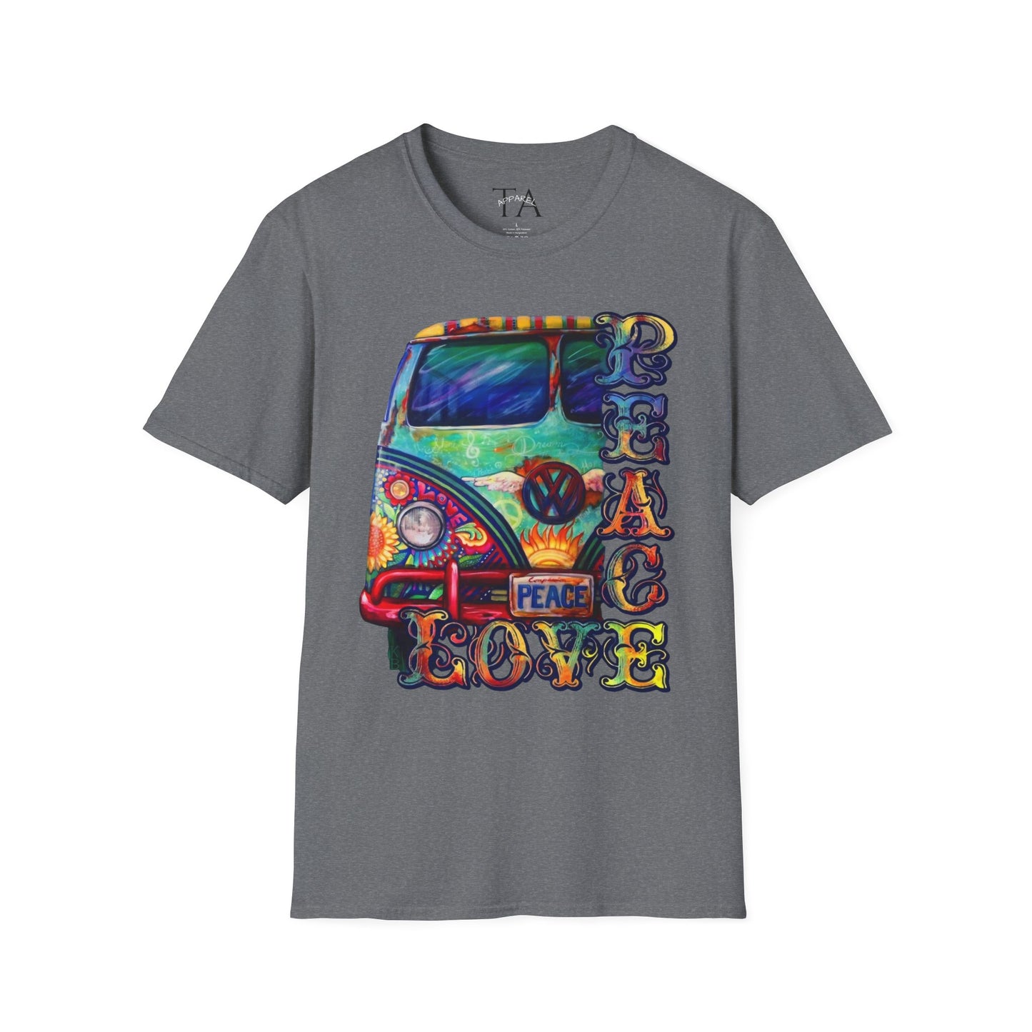 VW Groovy Peace & Love Retro Festival Shirt Tie-Dye T-Shirt