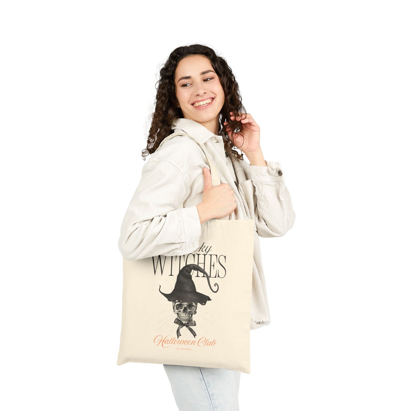 Cotton Canvas Spooky Witches Tote Bag