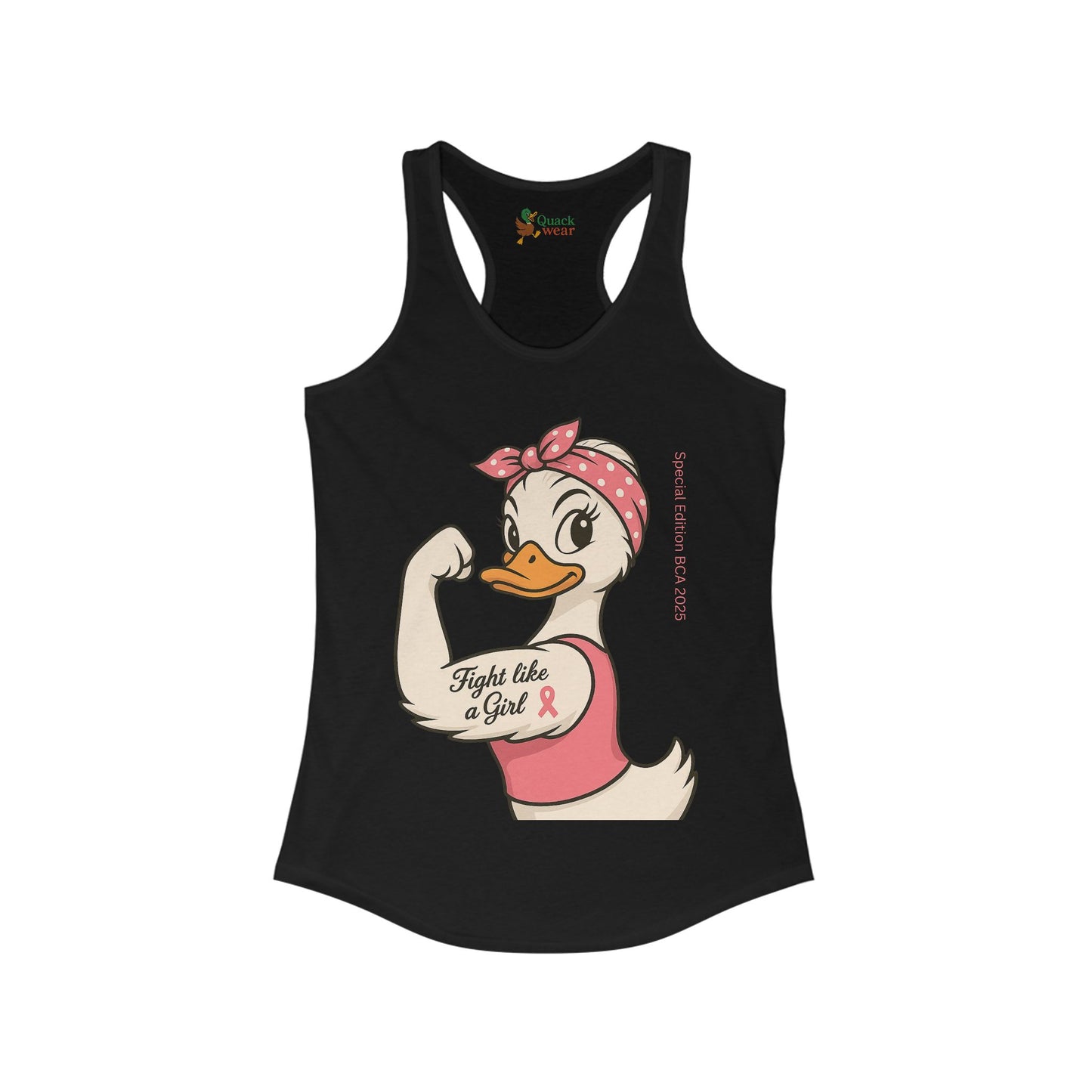 Breast Cancer Awareness Fight Like a Girl Duck Racerback Tank