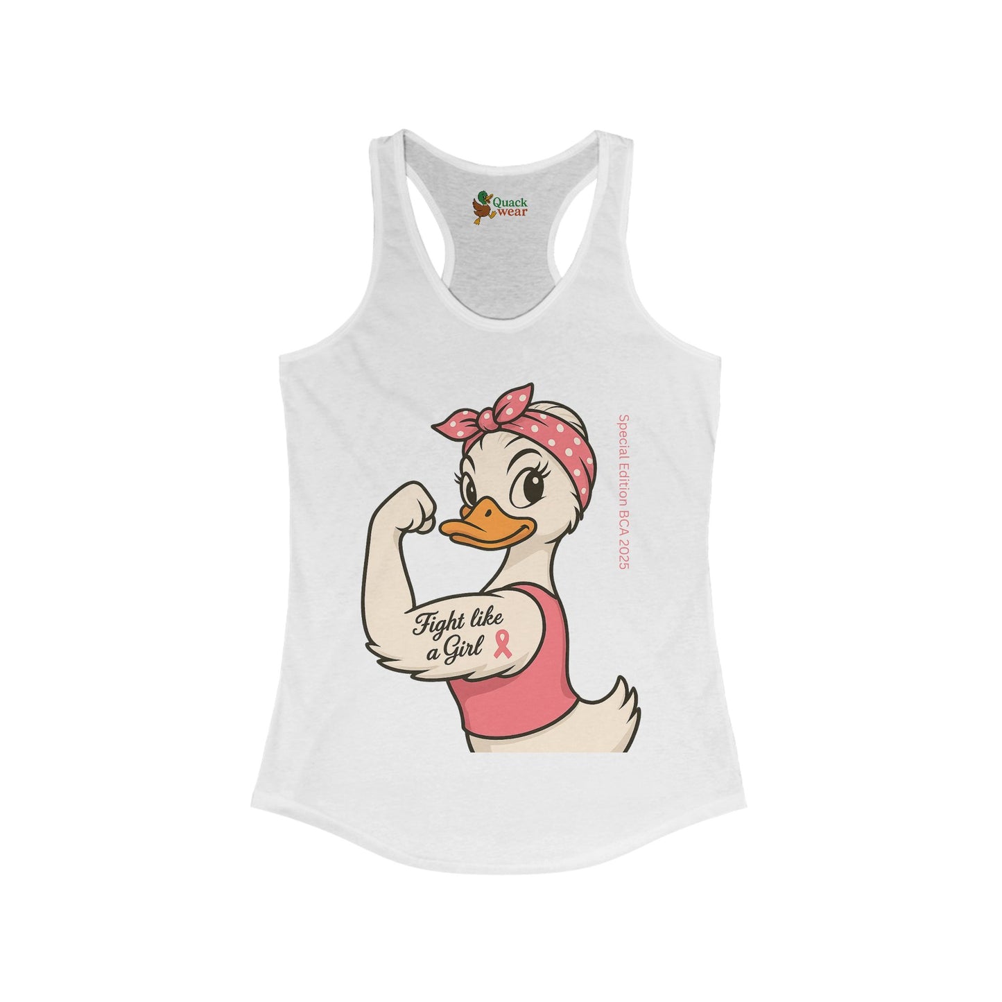 Breast Cancer Awareness Fight Like a Girl Duck Racerback Tank
