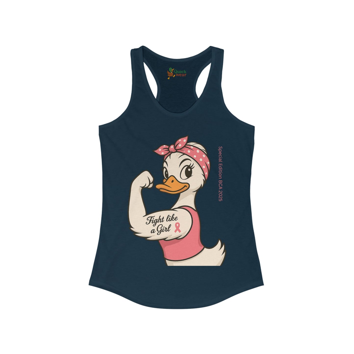 Breast Cancer Awareness Fight Like a Girl Duck Racerback Tank