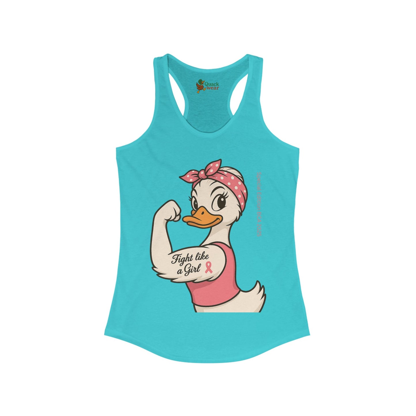 Breast Cancer Awareness Fight Like a Girl Duck Racerback Tank
