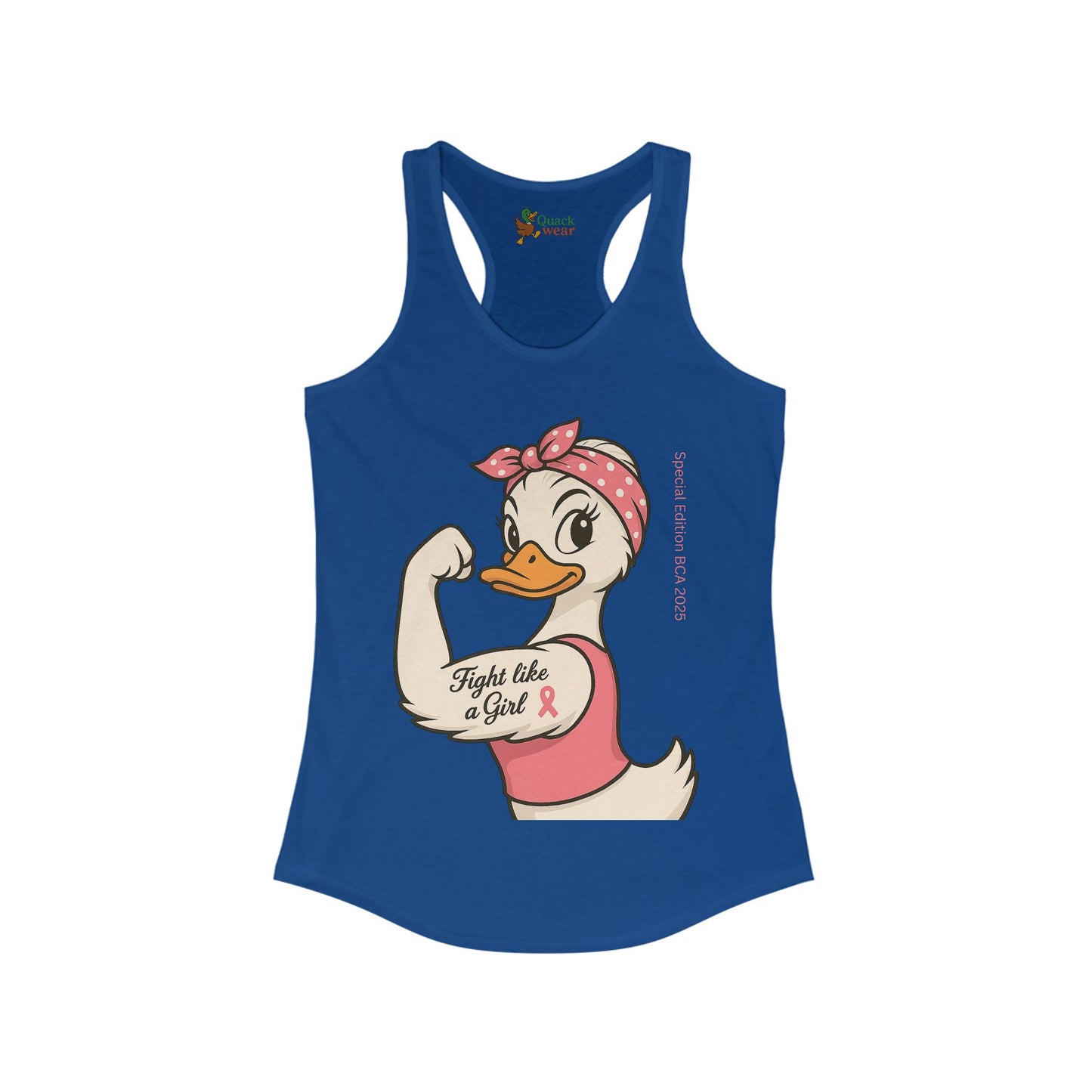 Breast Cancer Awareness Fight Like a Girl Duck Racerback Tank