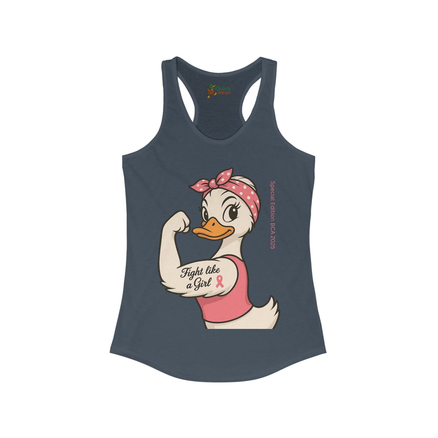 Breast Cancer Awareness Fight Like a Girl Duck Racerback Tank