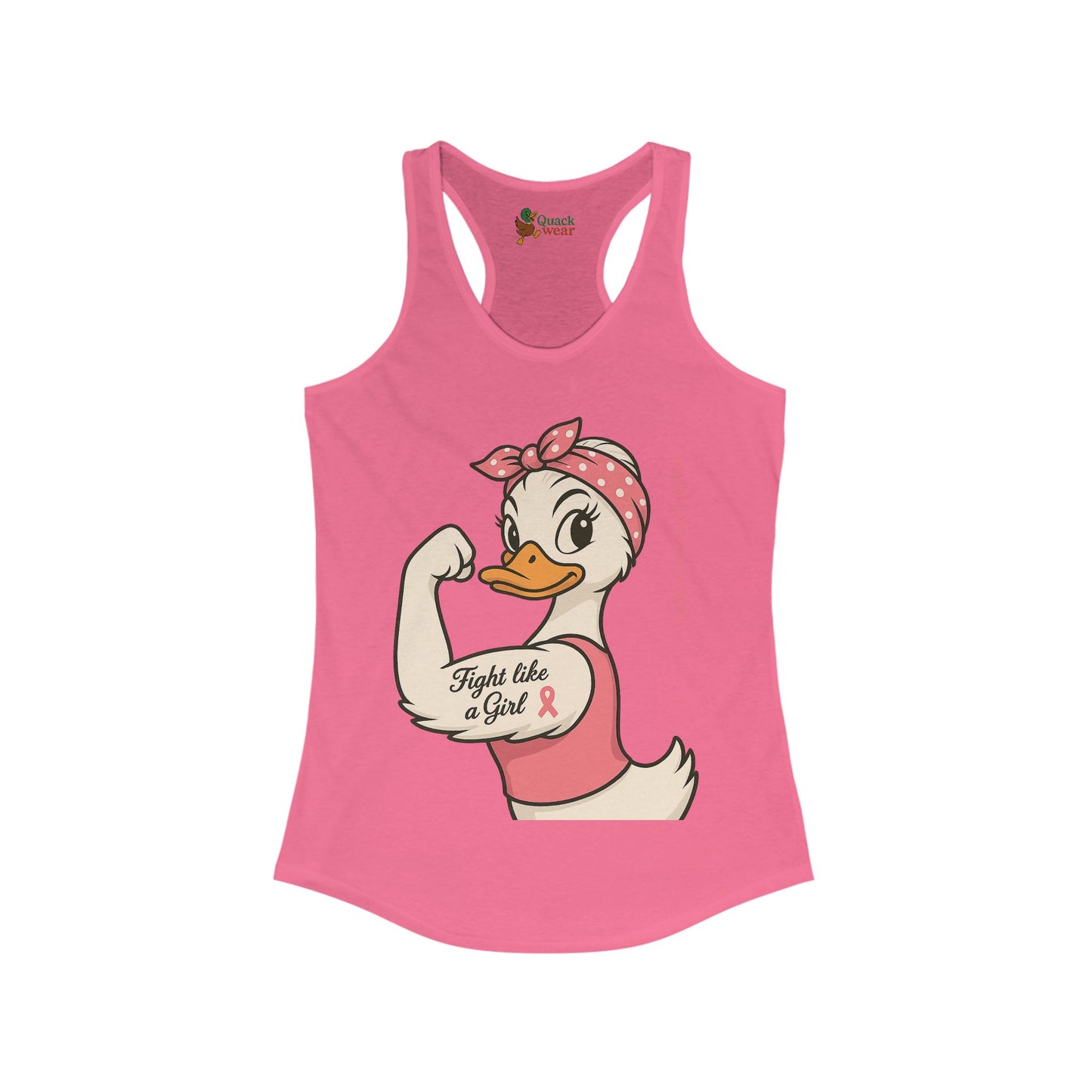 Breast Cancer Awareness Fight Like a Girl Duck Racerback Tank