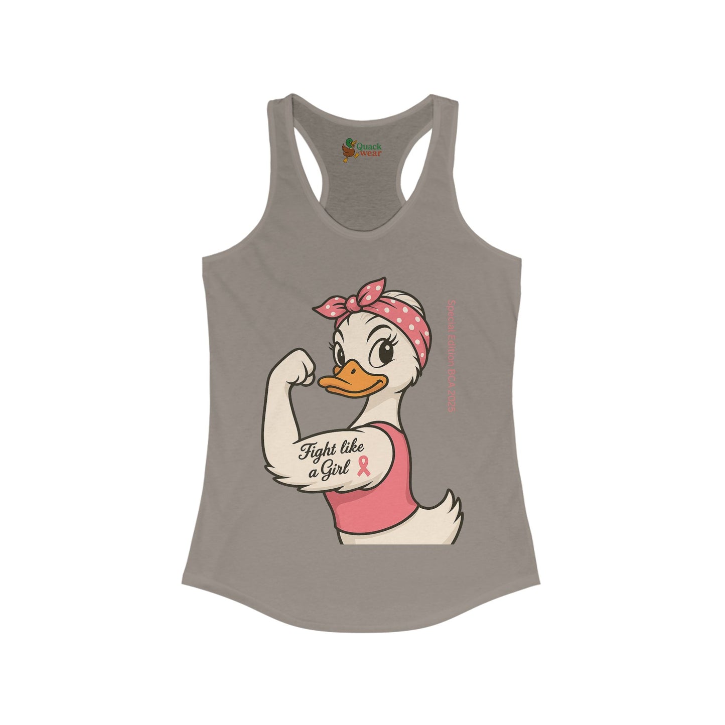 Breast Cancer Awareness Fight Like a Girl Duck Racerback Tank