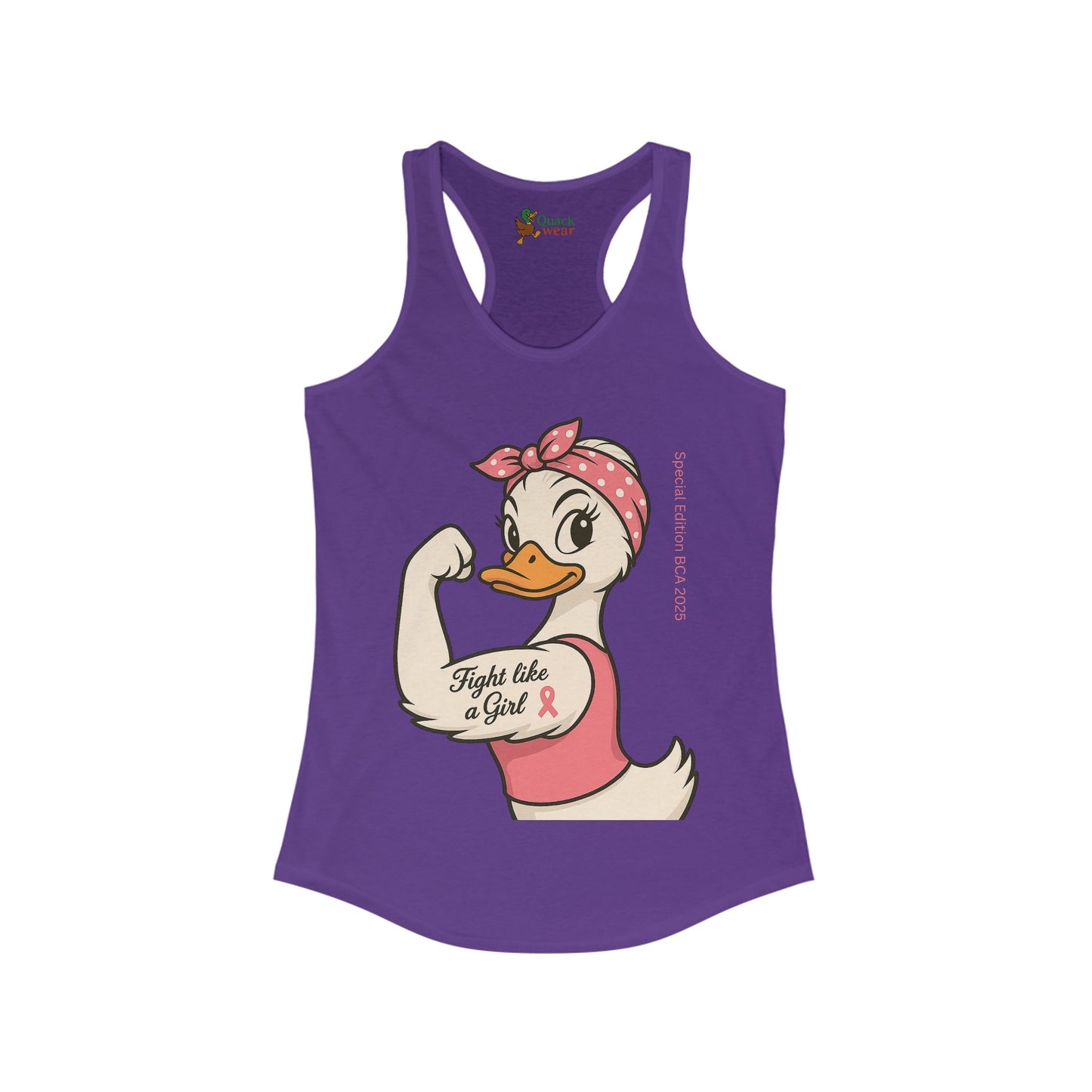 Breast Cancer Awareness Fight Like a Girl Duck Racerback Tank