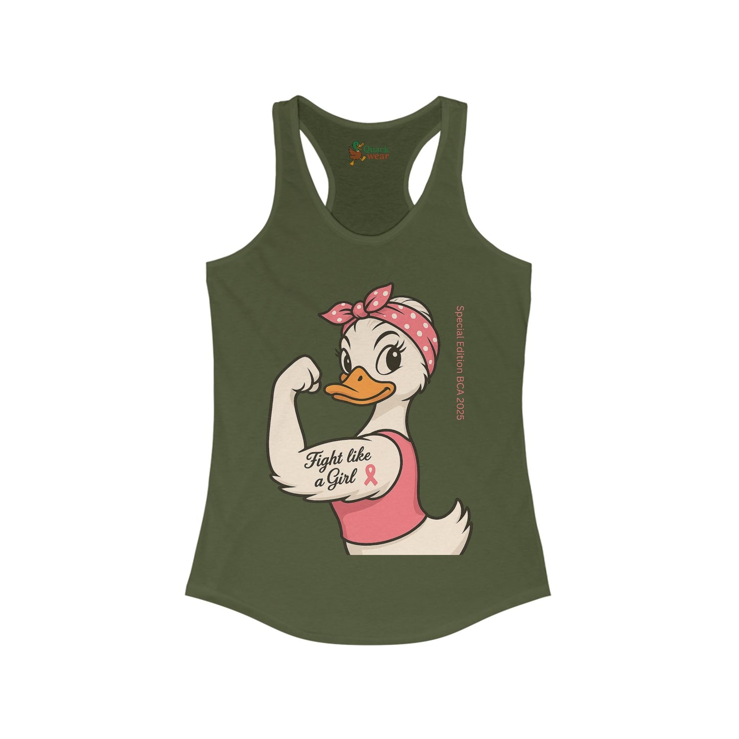 Breast Cancer Awareness Fight Like a Girl Duck Racerback Tank
