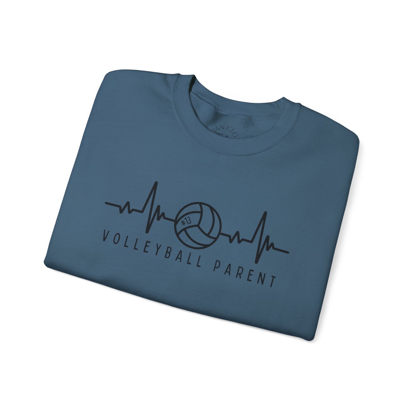 Volleyball Parent Heartbeat Sweatshirt Customizable, Cozy Gift for Sports Lovers, Perfect for Game Days, Unisex Crewneck, Soft and Stylish