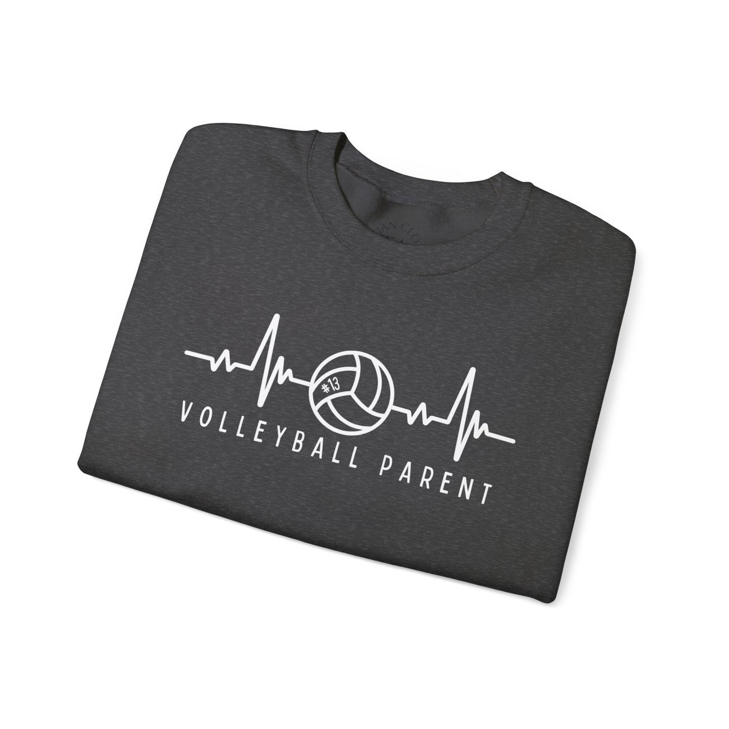 Volleyball Heartbeat Crewneck Sweatshirt #13, Quality Sweatshirt, Parent Gift, Volleyball Fan Apparel, Sports Lover Top