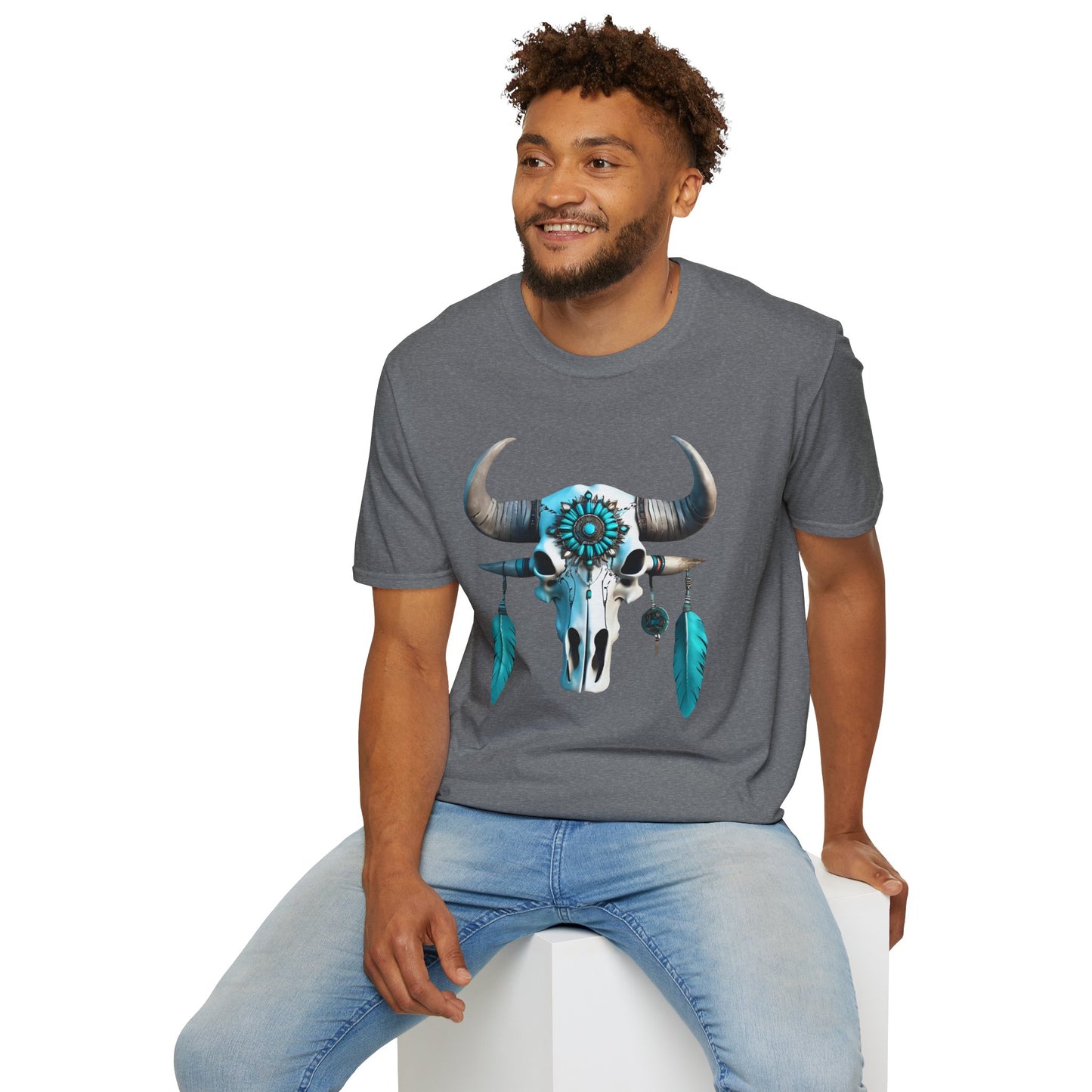 Native American Turquoise Buffalo Skull Tee - Unisex Jersey