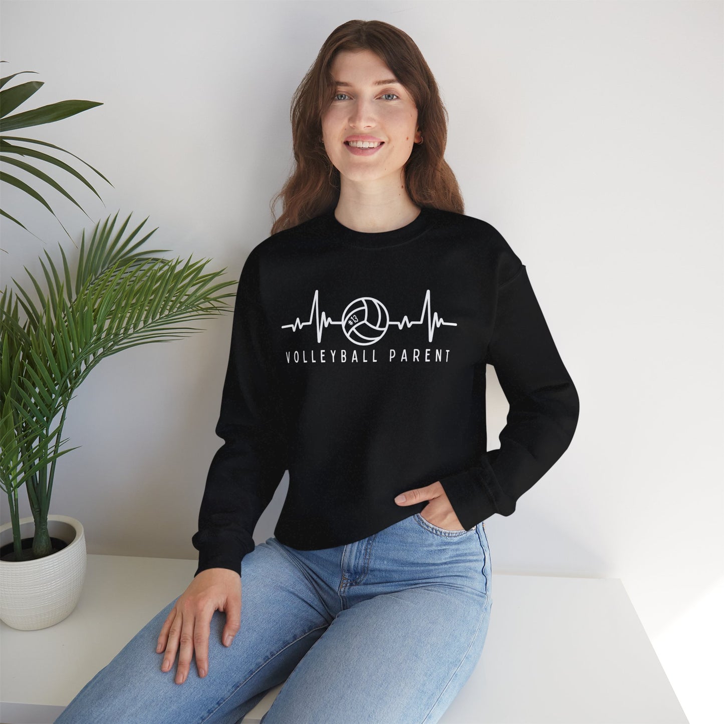 Volleyball Heartbeat Crewneck Sweatshirt #13, Quality Sweatshirt, Parent Gift, Volleyball Fan Apparel, Sports Lover Top