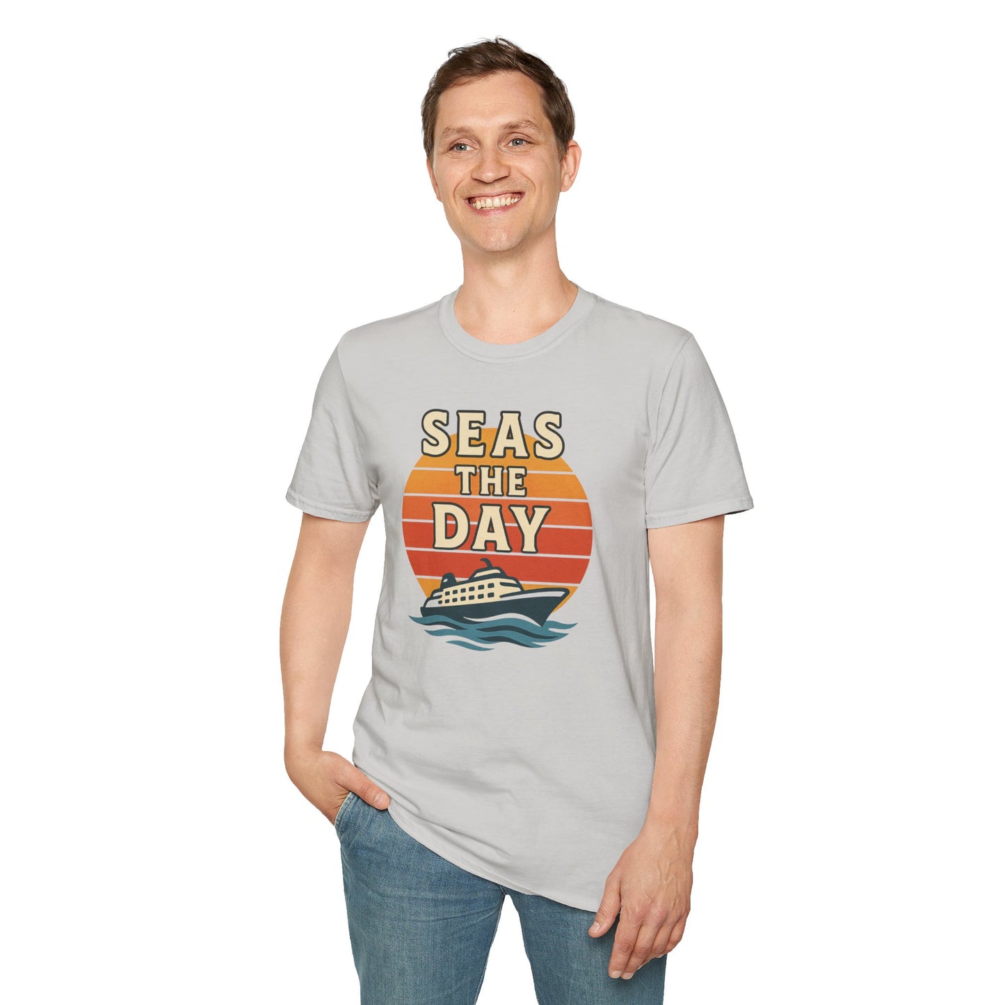 Seas the Day Unisex T-Shirt, Vintage Cruise Tee, Nautical Graphic Shirt, Summer Vacation Apparel, Beach Lover Gift