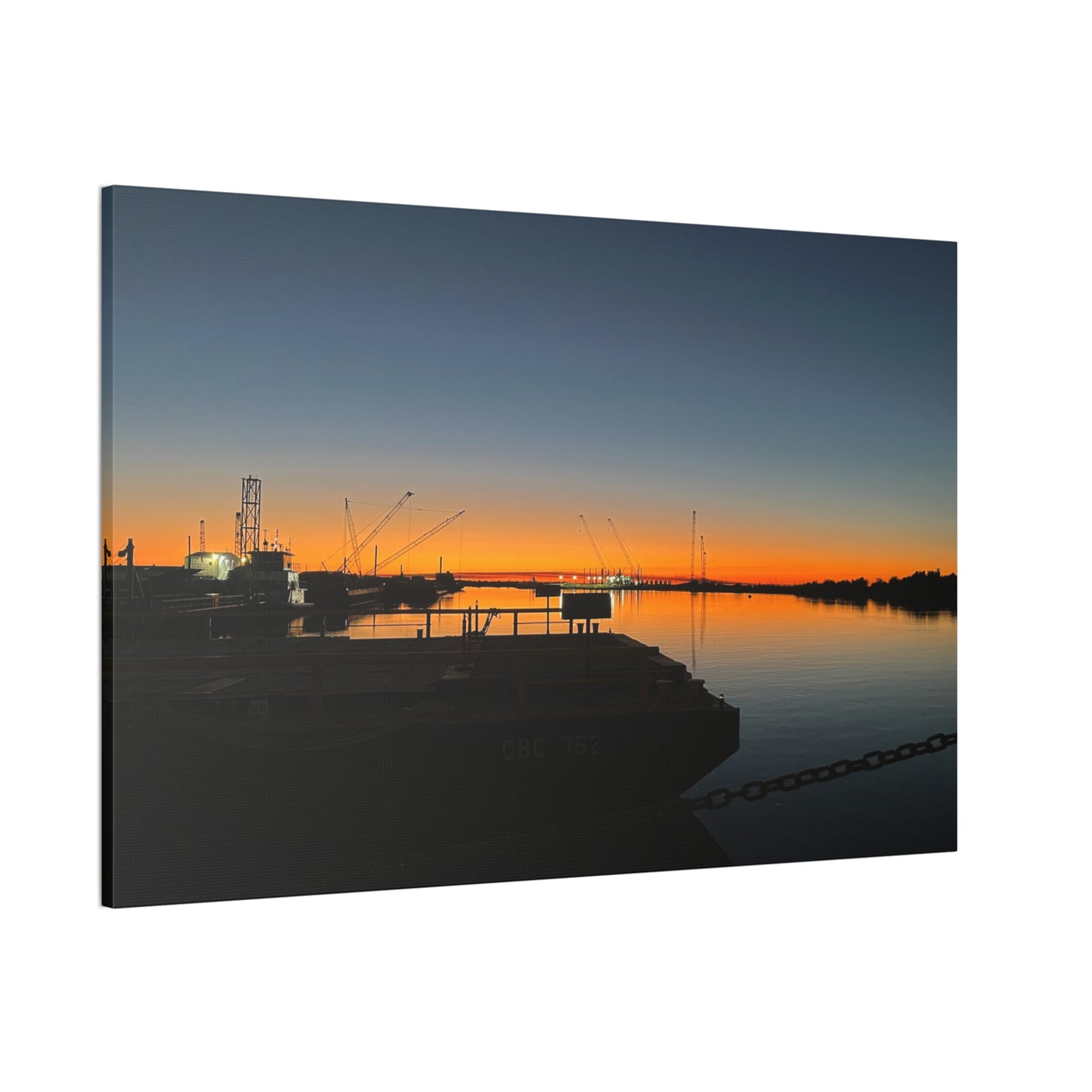 Sunset Harbor Canvas Wall Art — Stretched Canvas Print