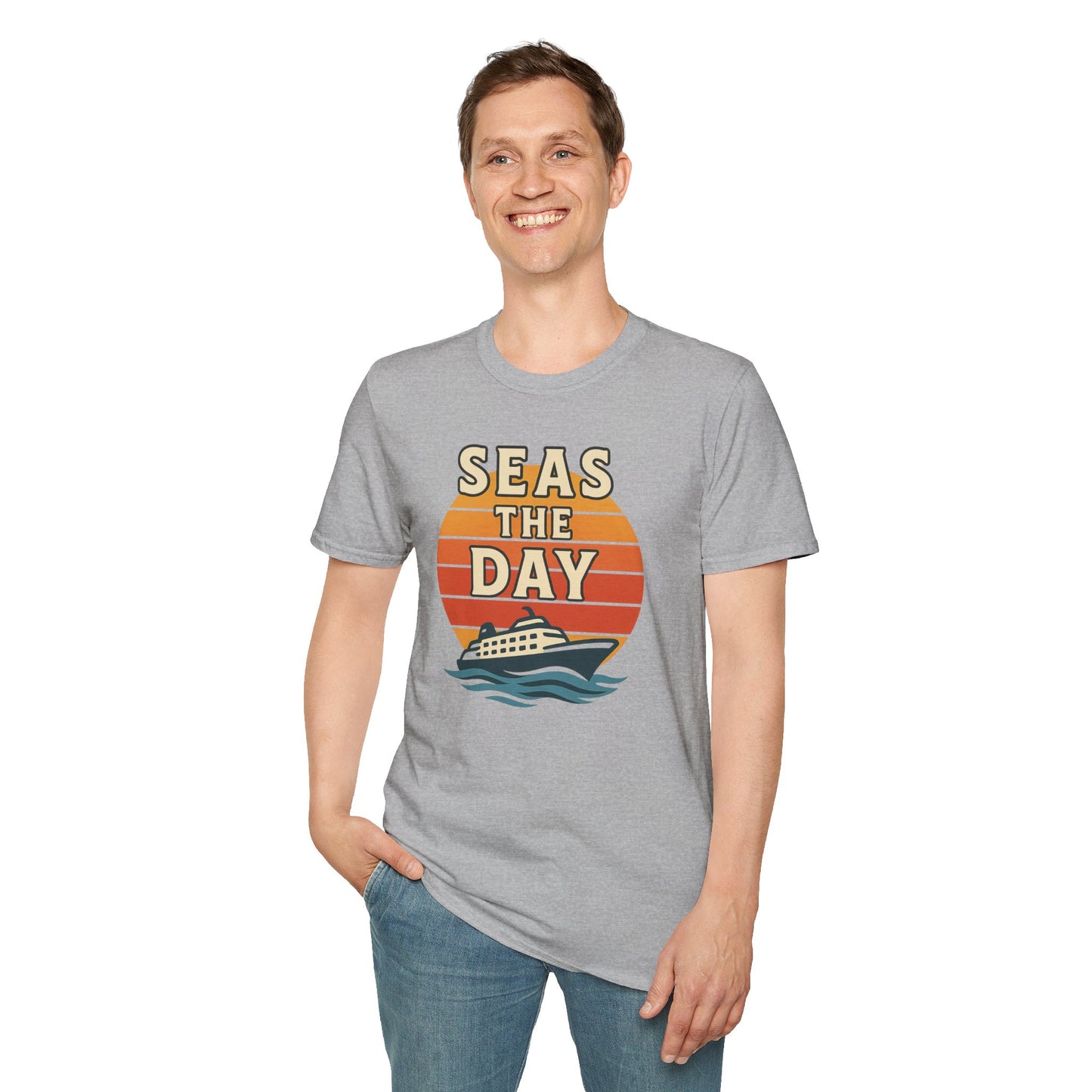 Seas the Day Unisex T-Shirt, Vintage Cruise Tee, Nautical Graphic Shirt, Summer Vacation Apparel, Beach Lover Gift