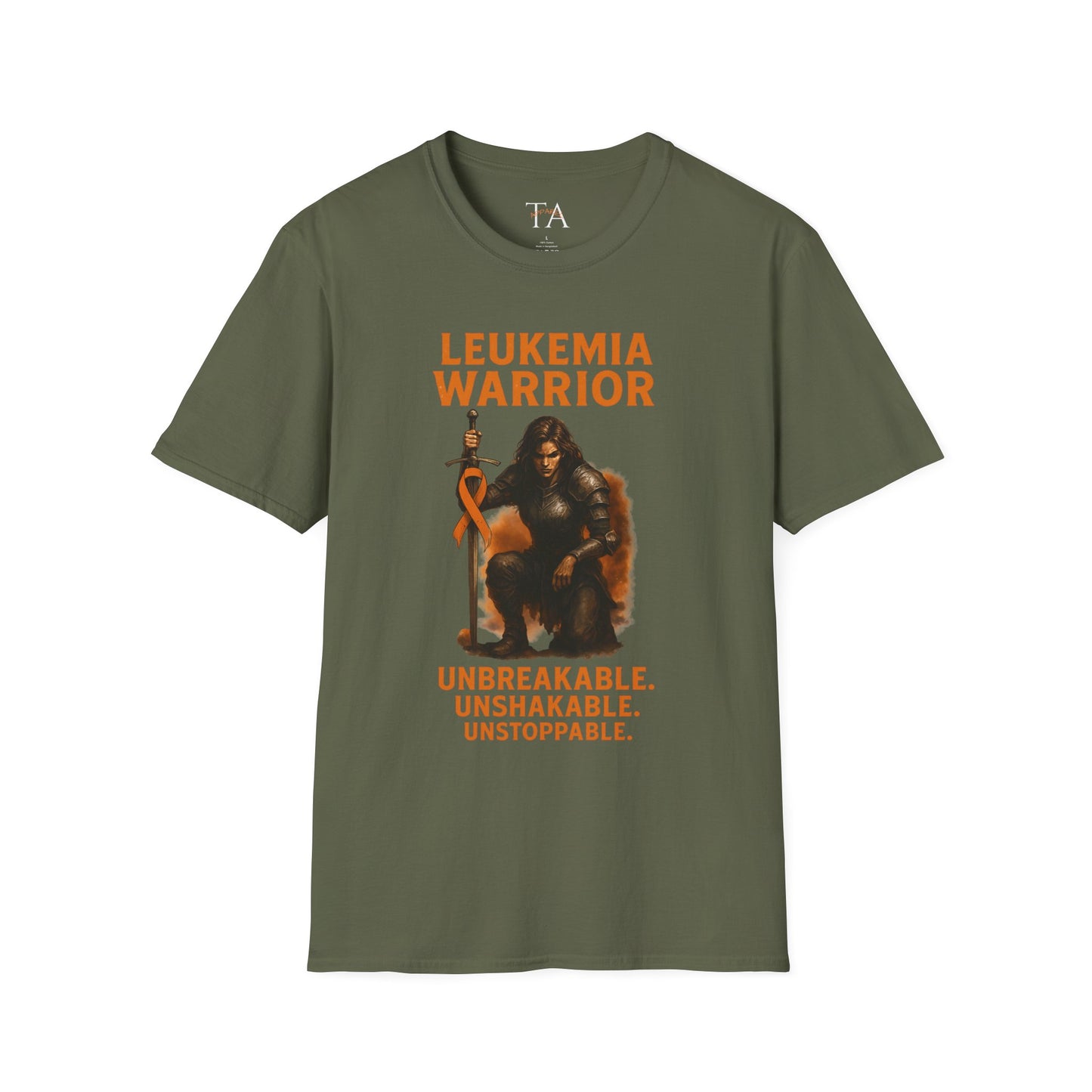 Leukemia Warrior T-Shirt - Unisex Softstyle Tee - Unbreakable, Unshakable, Unstoppable