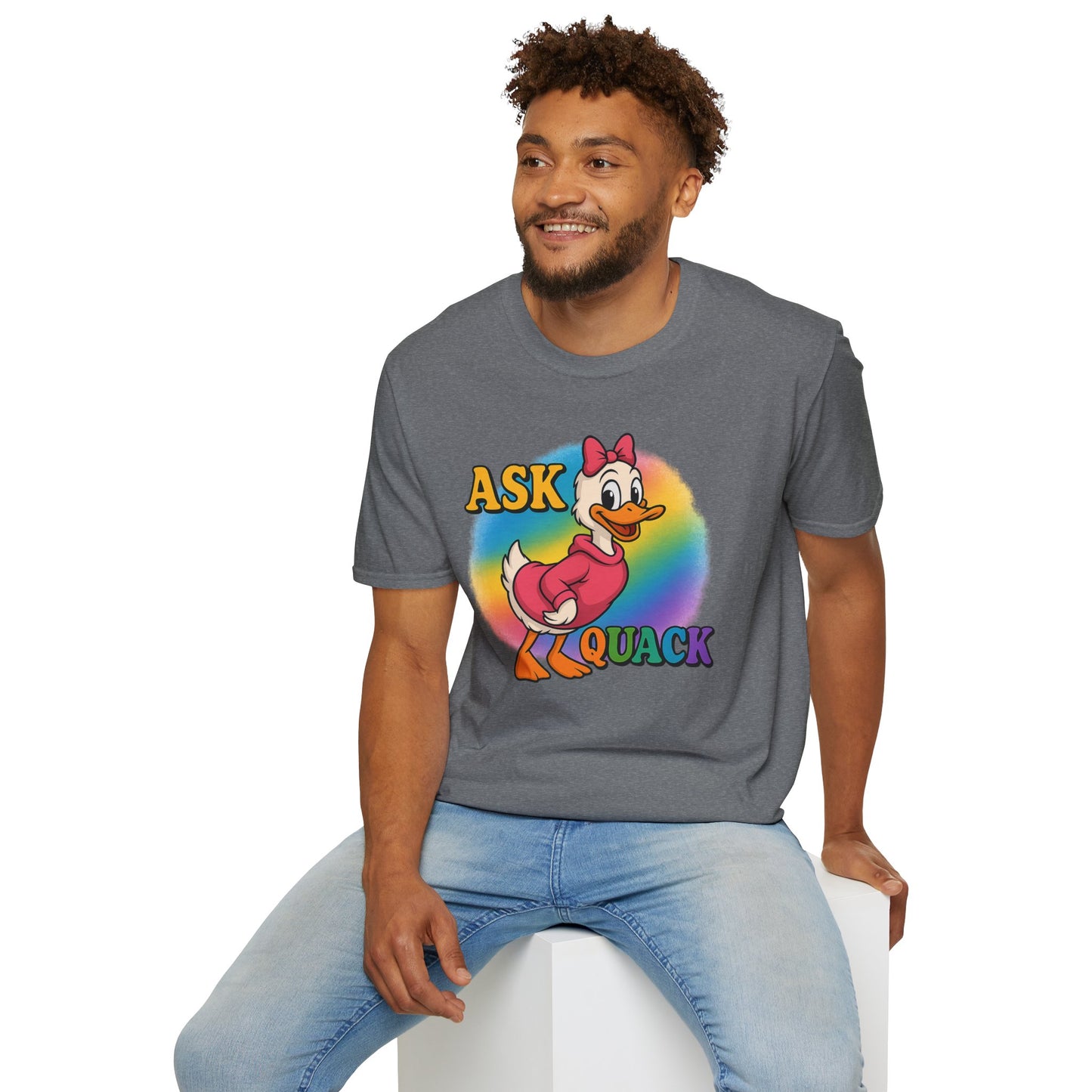 Ask Quack Duck Unisex T-Shirt - Funny Graphic Tee for Kids and Adults