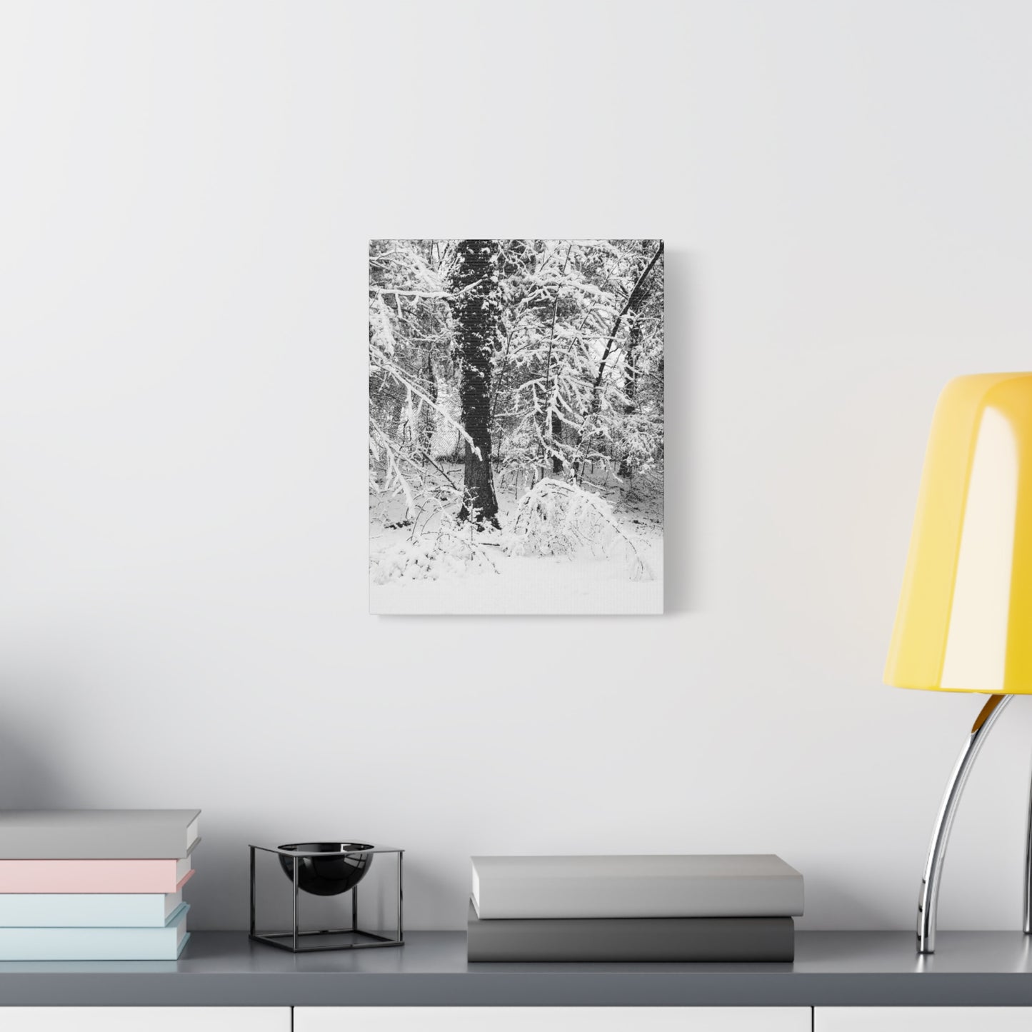 Serene Winter Wonderland in the Woods - Canvas Wall Art