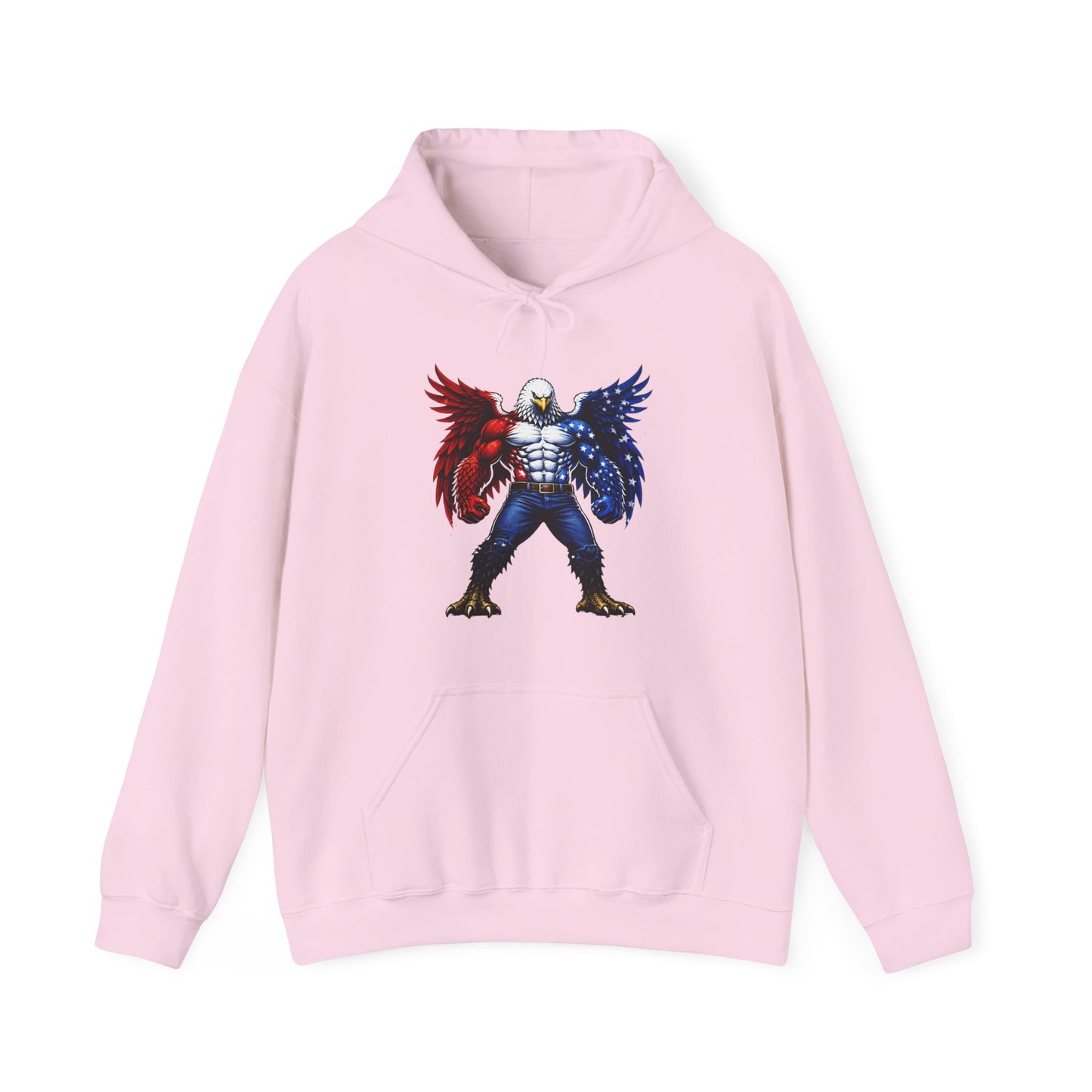 Birdmanzilla Patriotic Eagle Warrior Hoodie | American Flag Wings, Bald Eagle Graphic
