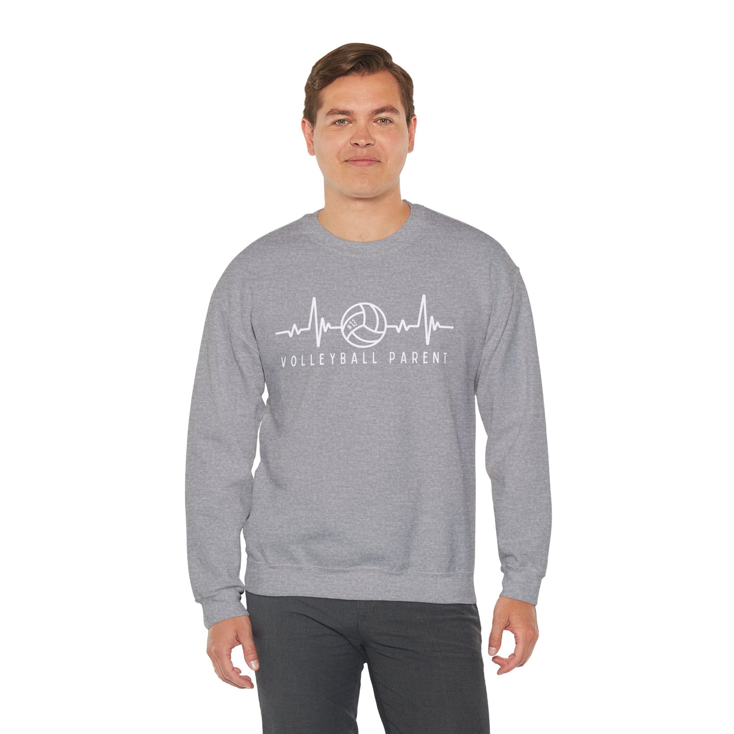 Volleyball Heartbeat Crewneck Sweatshirt #13, Quality Sweatshirt, Parent Gift, Volleyball Fan Apparel, Sports Lover Top