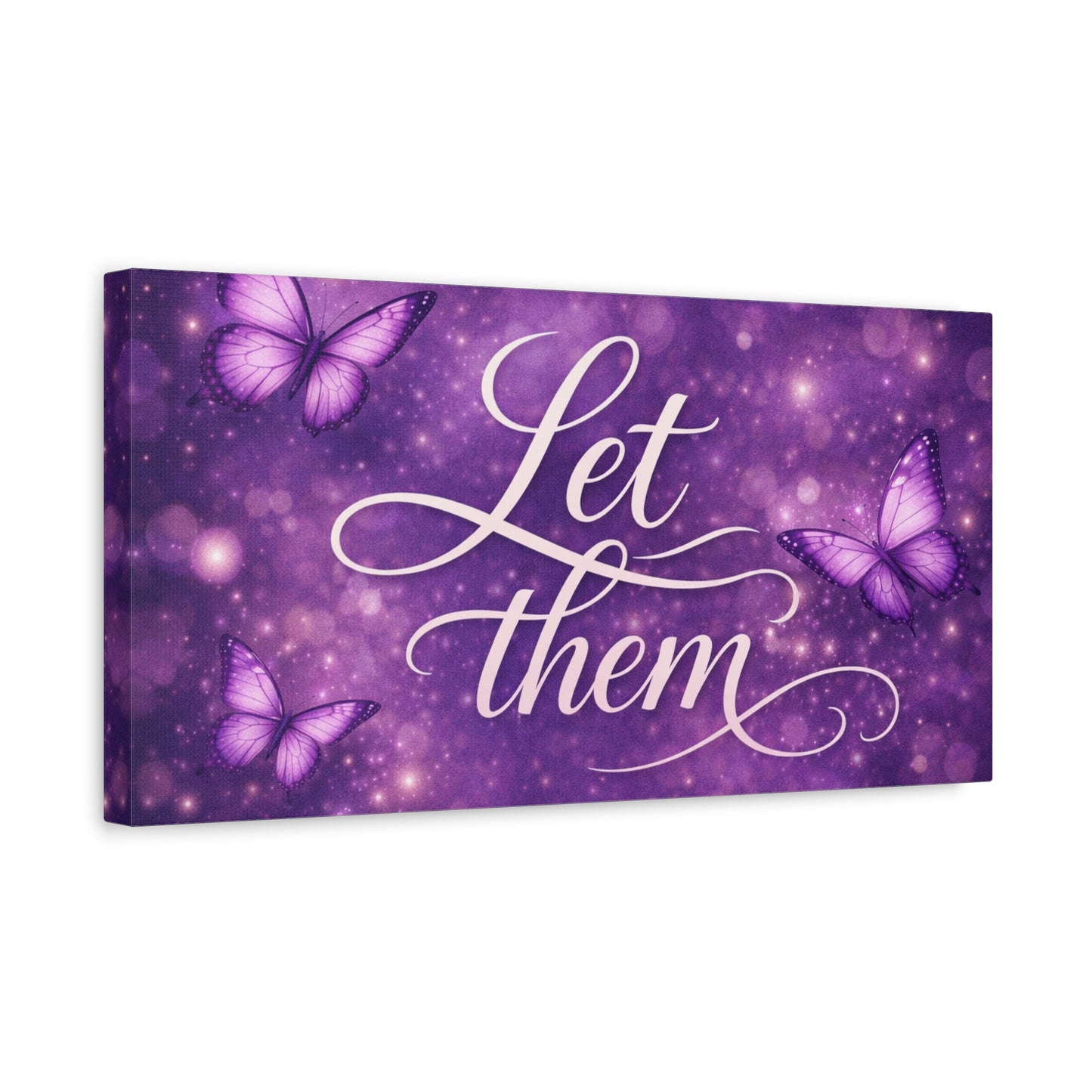 Let Them - Purple Butterfly Matte Canvas Wall Art
