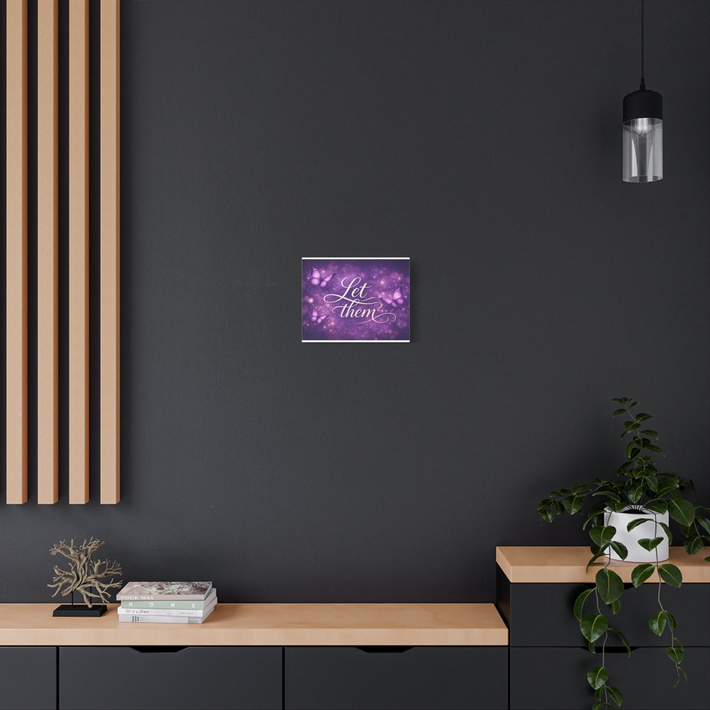 Let Them - Purple Butterfly Matte Canvas Wall Art
