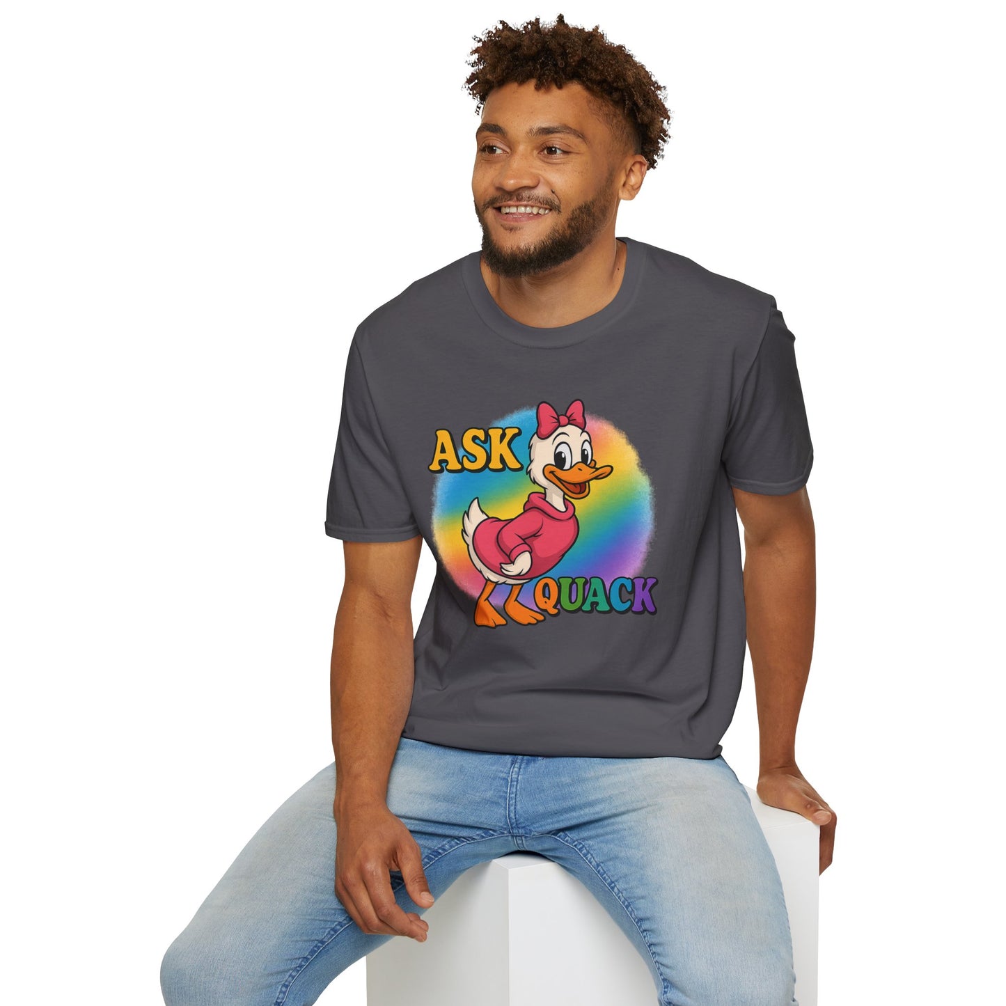 Ask Quack Duck Unisex T-Shirt - Funny Graphic Tee for Kids and Adults