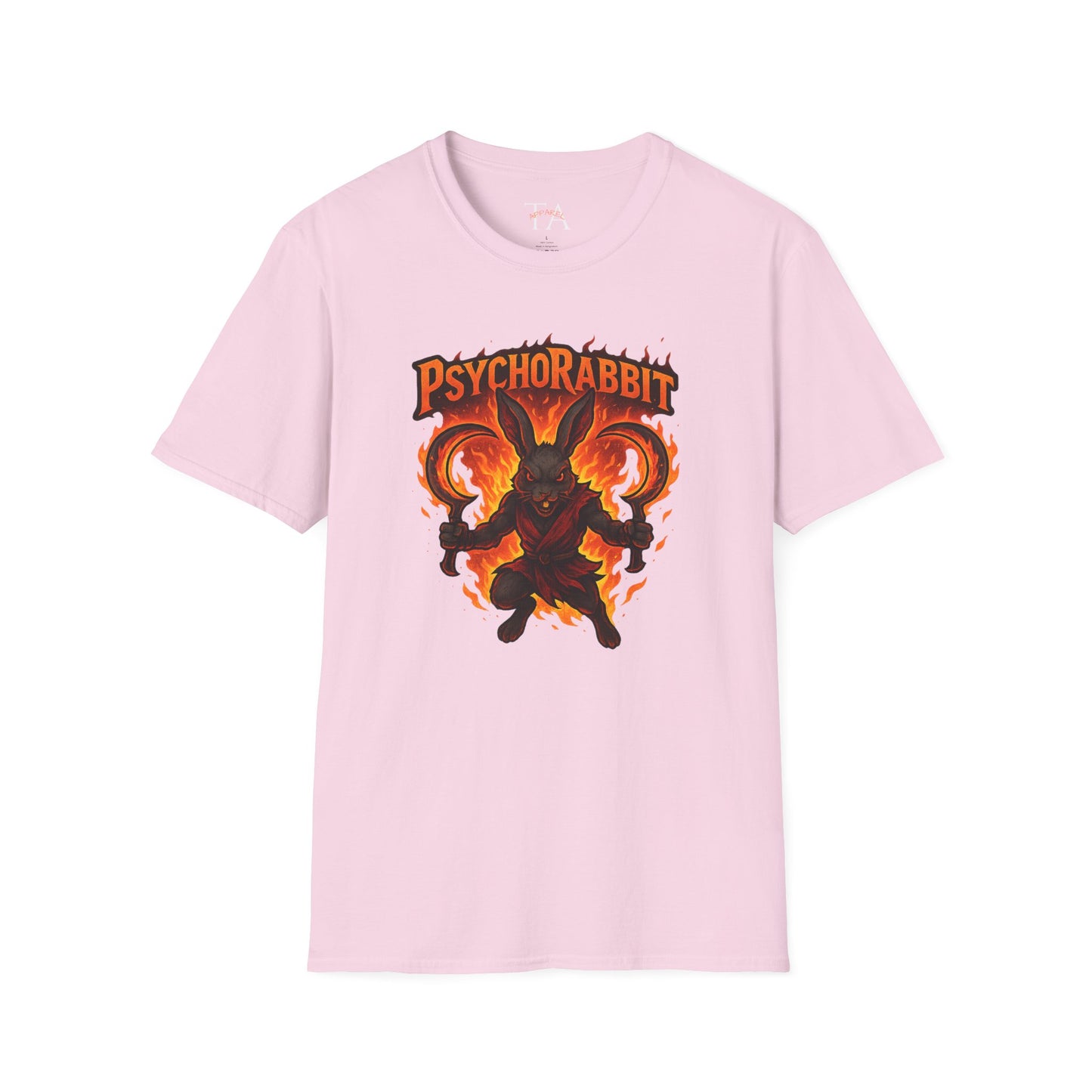 Psychorabbit Graphic Tee | Unisex Softstyle T-Shirt for Anime Fans and Gamers